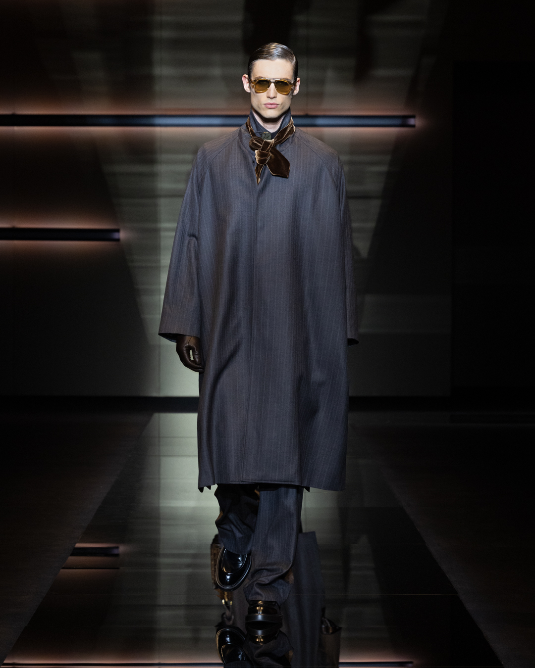 GIORGIO ARMANI アルマーニ　ステンカラーコート　黒　54/XXL 20180204174126329_1000.jpg