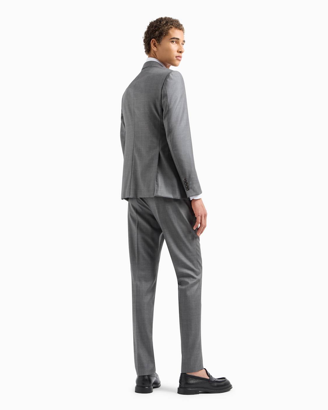 Single-breasted suit in a silky-finish grisaille | Emporio Armani US