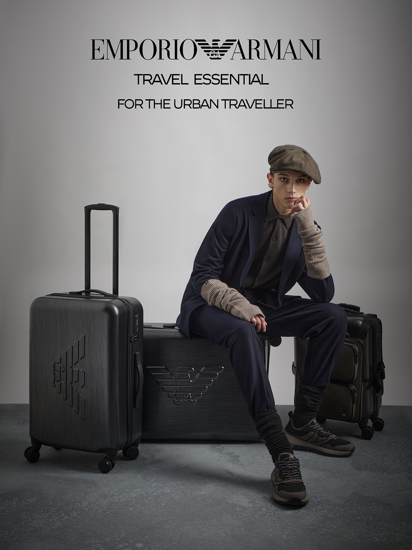Man wearing clothing from Travel Essential collection