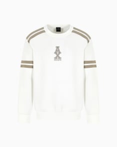 Crewneck sweatshirt with stripes and logo