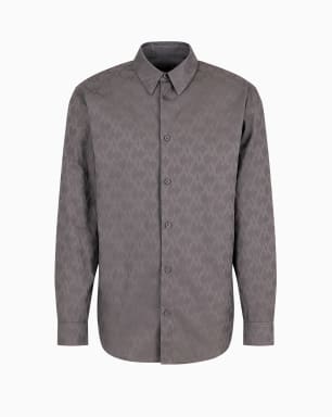 Regular fit monogram cotton shirt