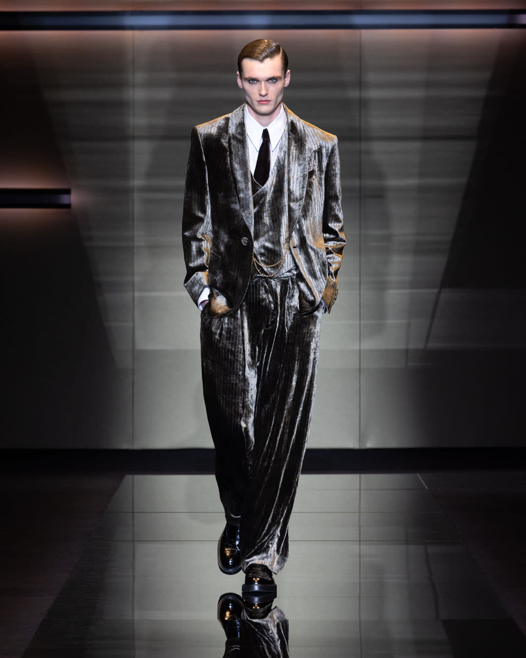 EMPORIO ARMANI/イタリア製/ウールジャケット/サイズ48/青 Shop By Look Fw Fashion Show Man