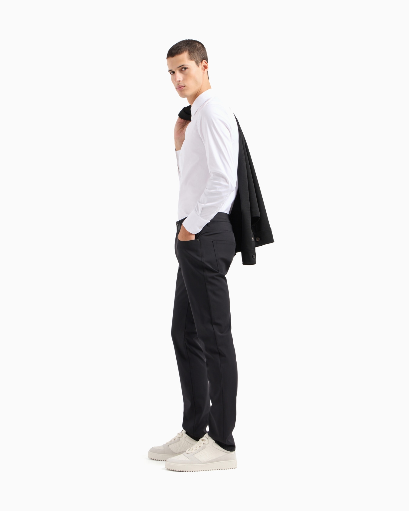 Stretch cotton poplin shirt Slide 1