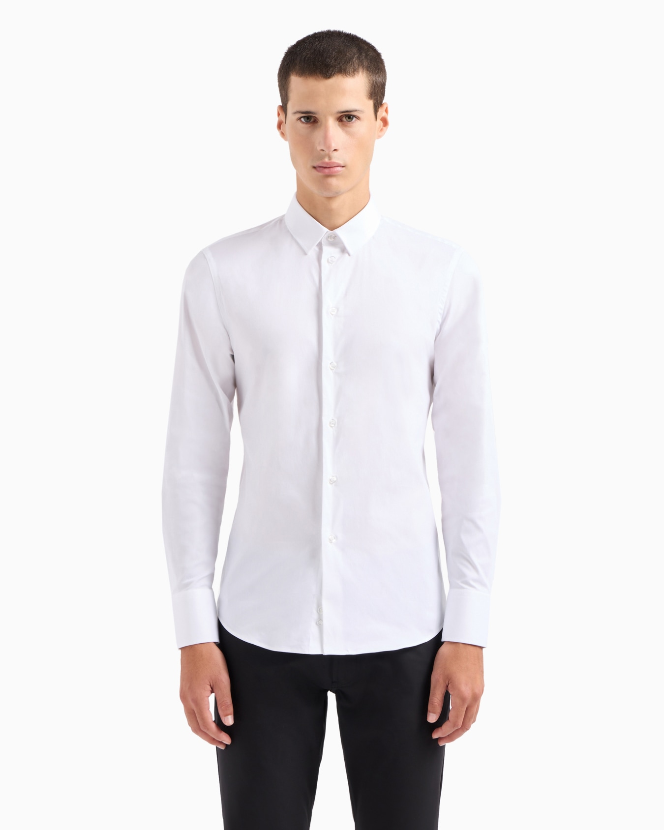 Stretch cotton poplin shirt Slide 3