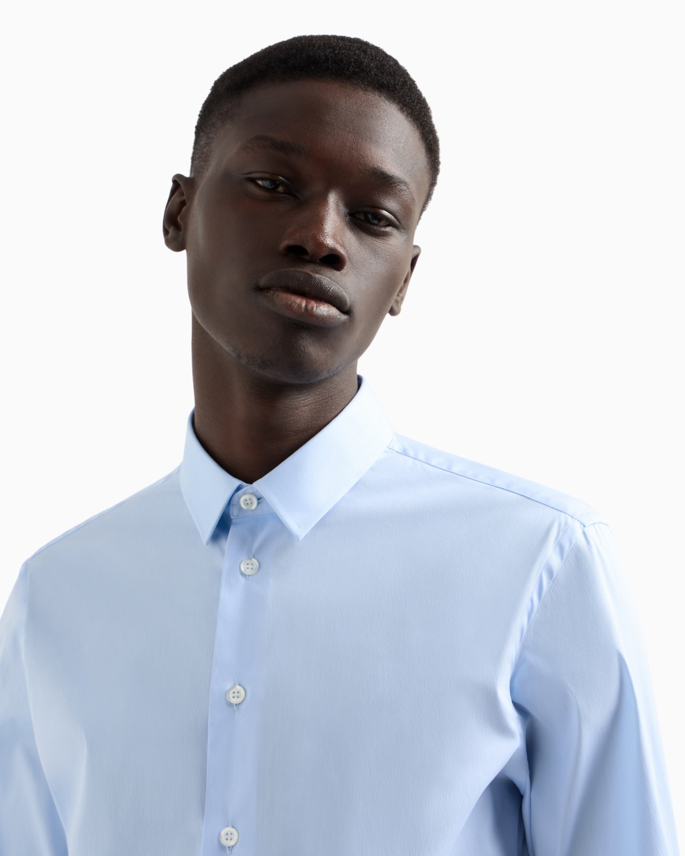 Stretch cotton poplin shirt Slide 4