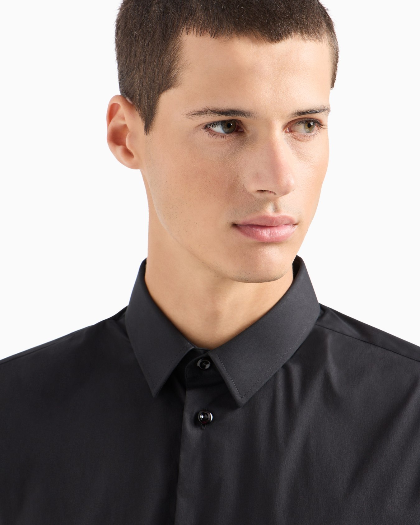 Stretch cotton poplin shirt Diapositiva 4