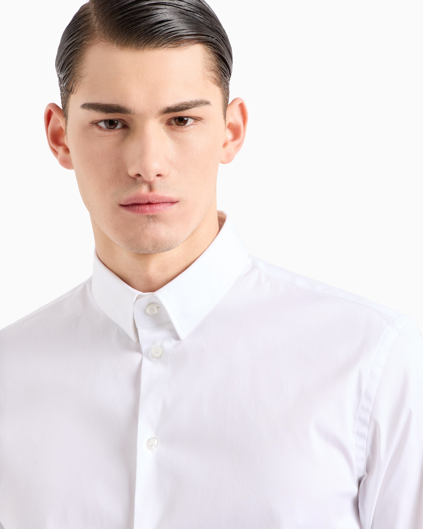 Stretch cotton poplin shirt Slide 4