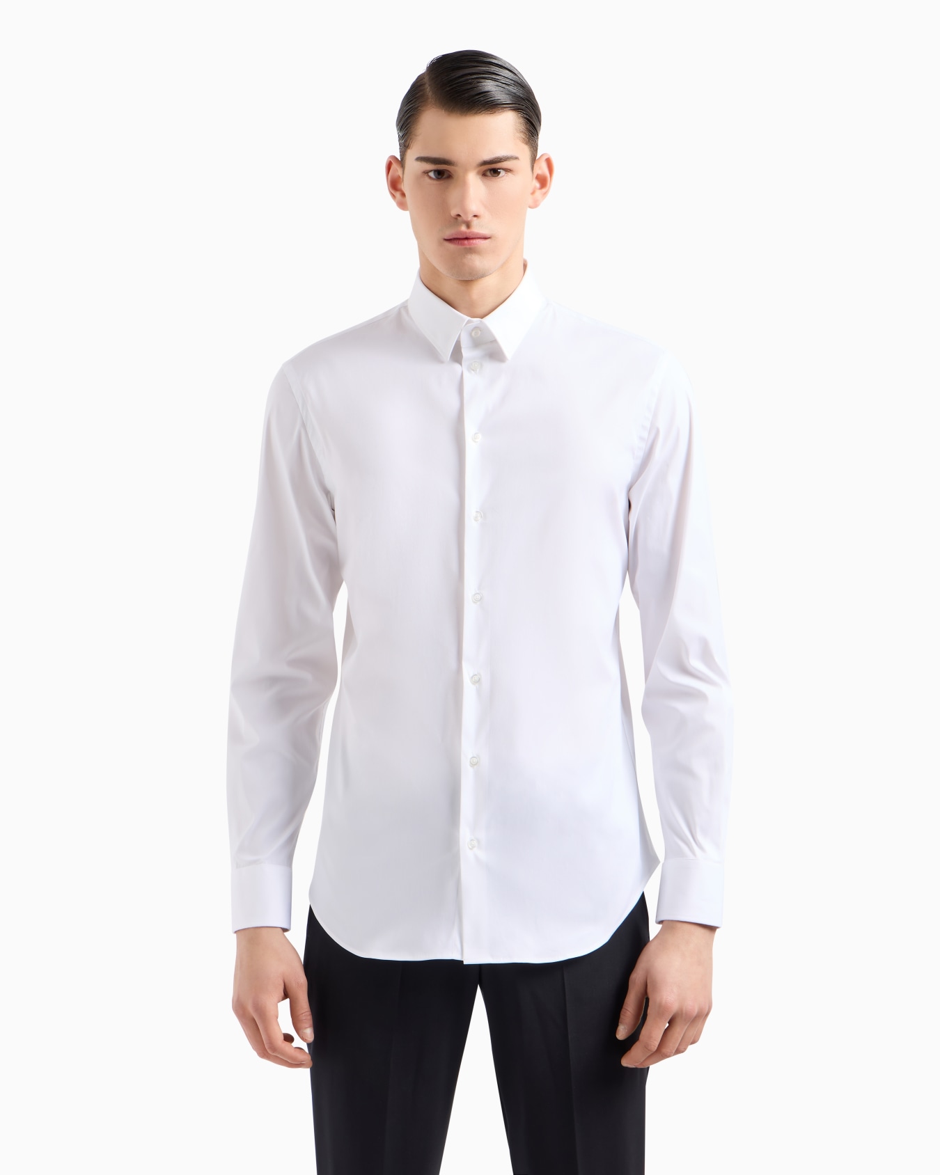 Stretch cotton poplin shirt Slide 3