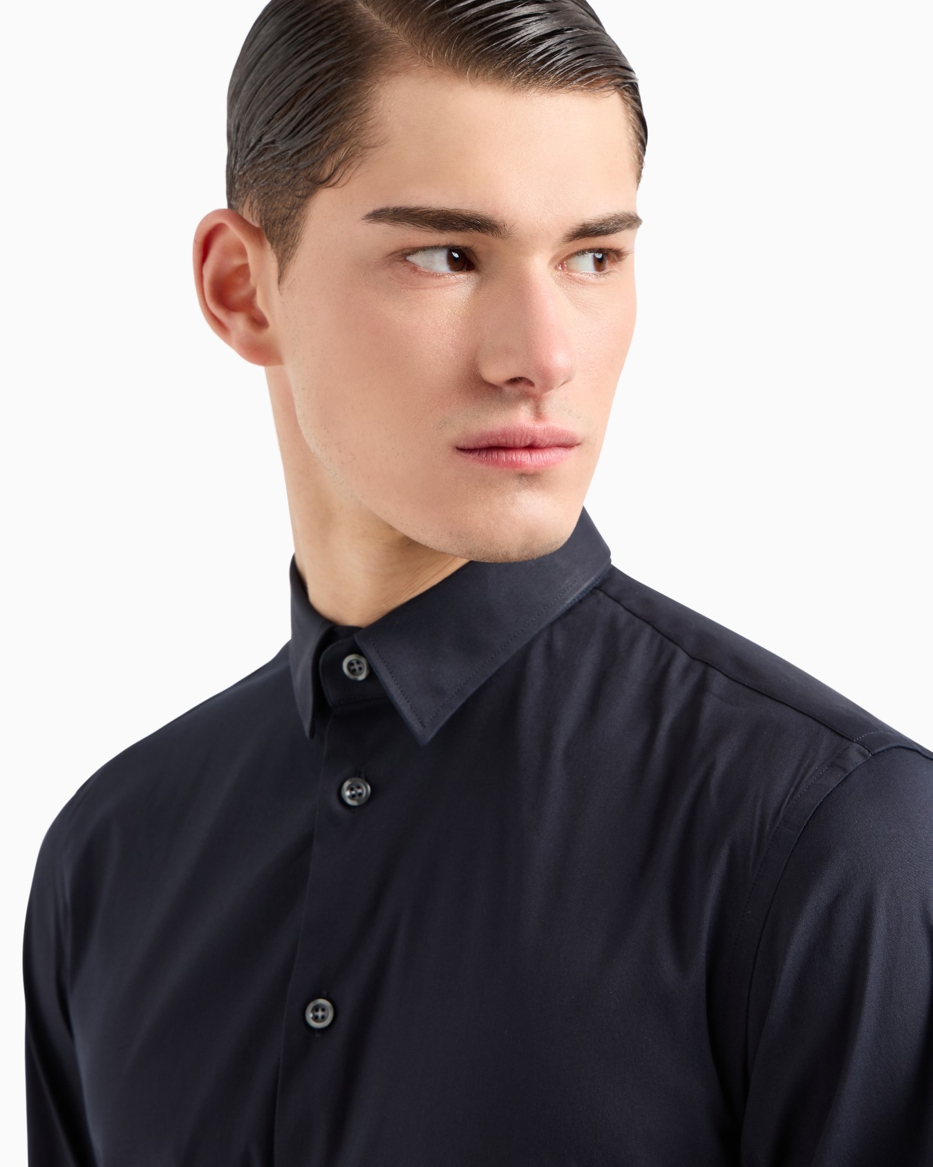 Stretch cotton poplin shirt Slide 4
