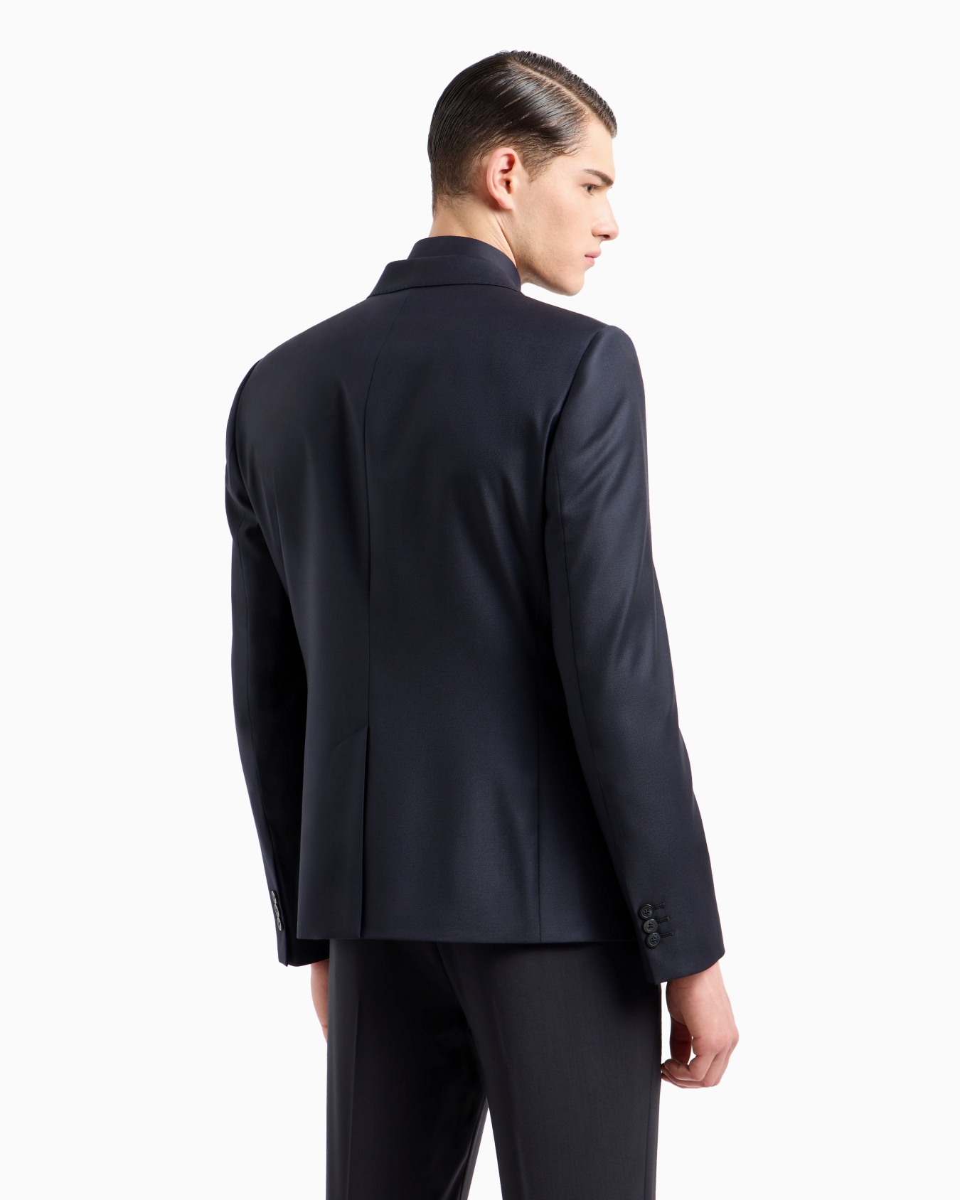 Chaqueta de abotonadura sencilla de lana virgen cepillada Diapositiva 2