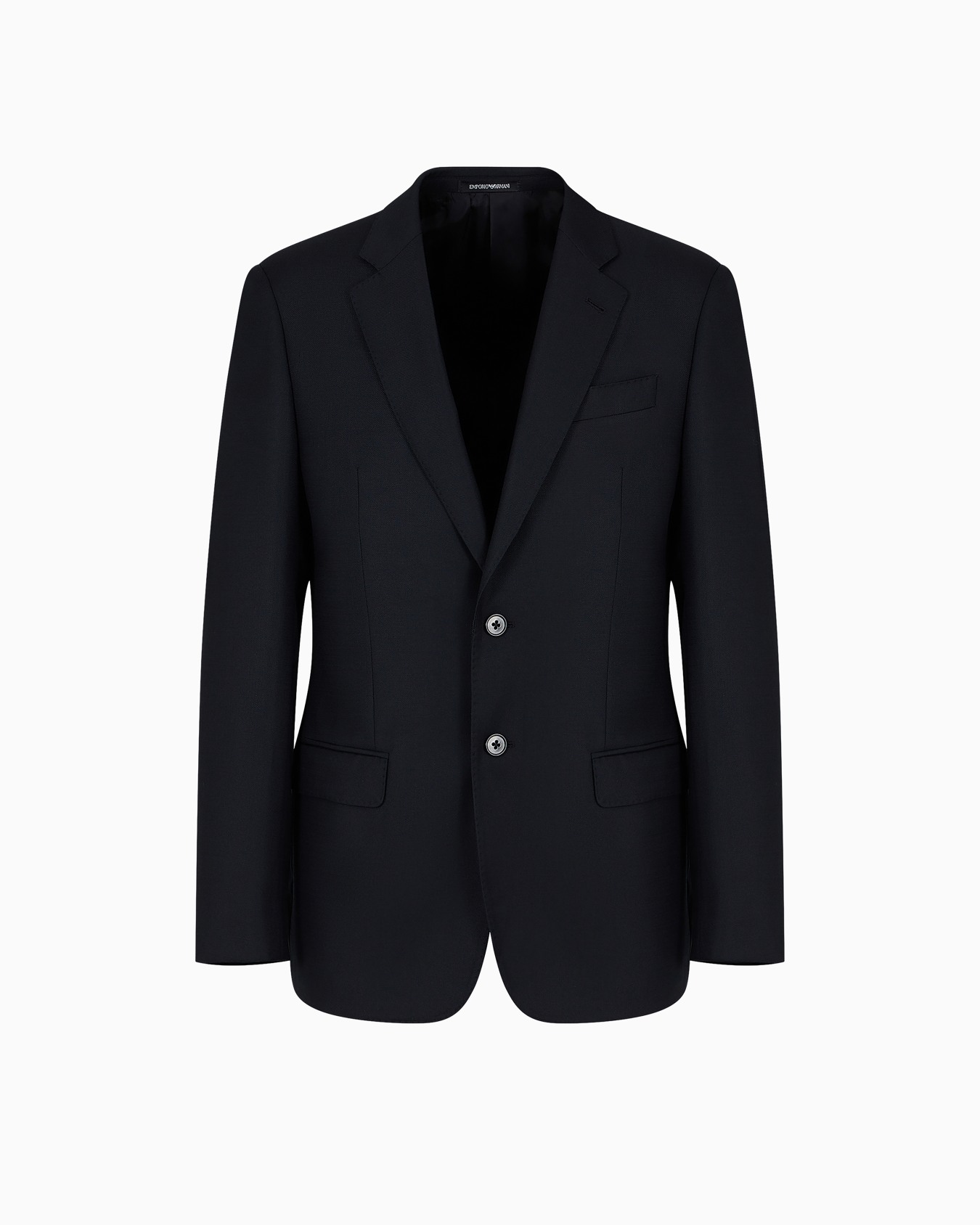 Comfort-fit single-breasted jacket in virgin-wool hopsack Diapositiva 0