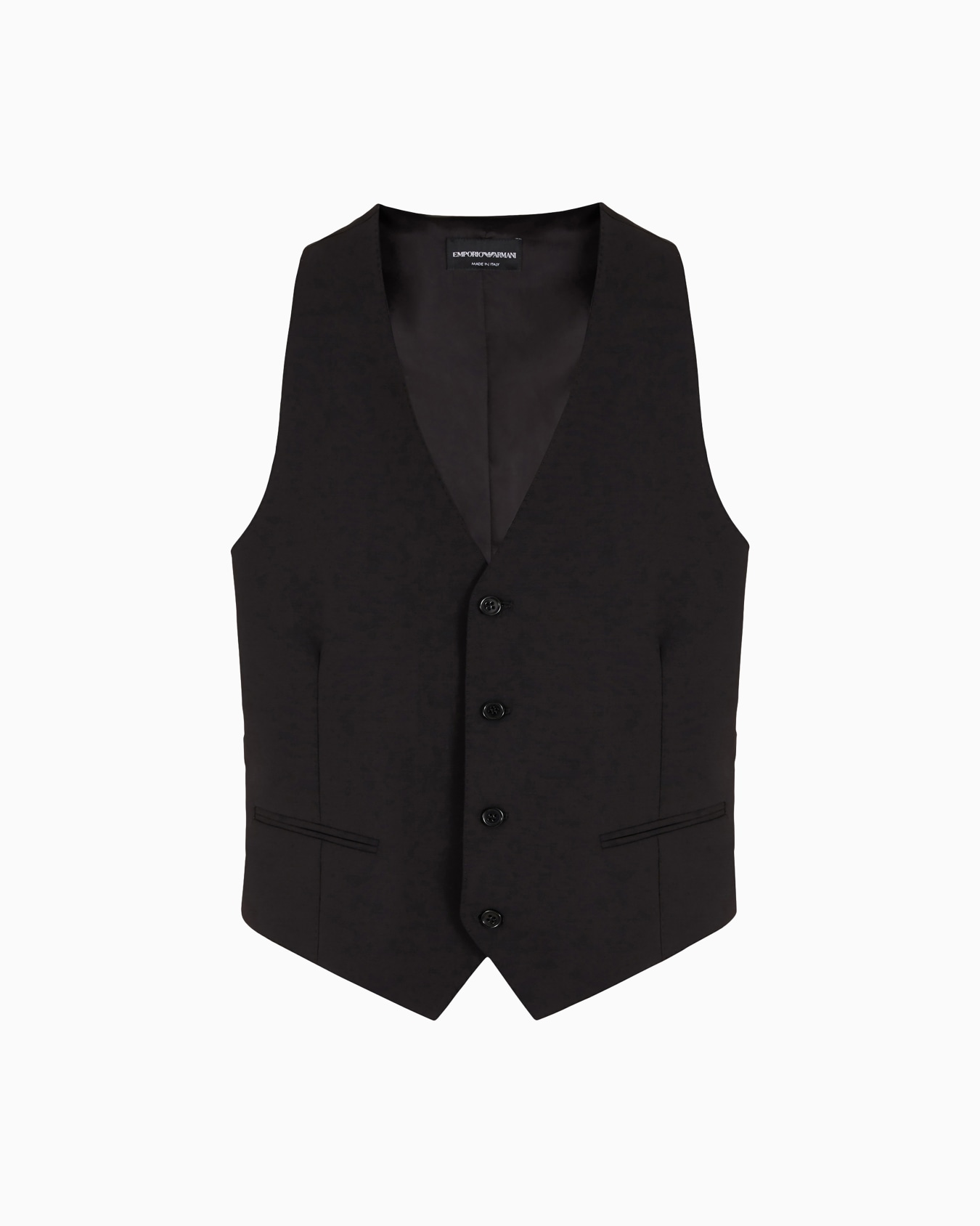 Single-breasted gilet in compact, two-way stretch canvas Slide 0