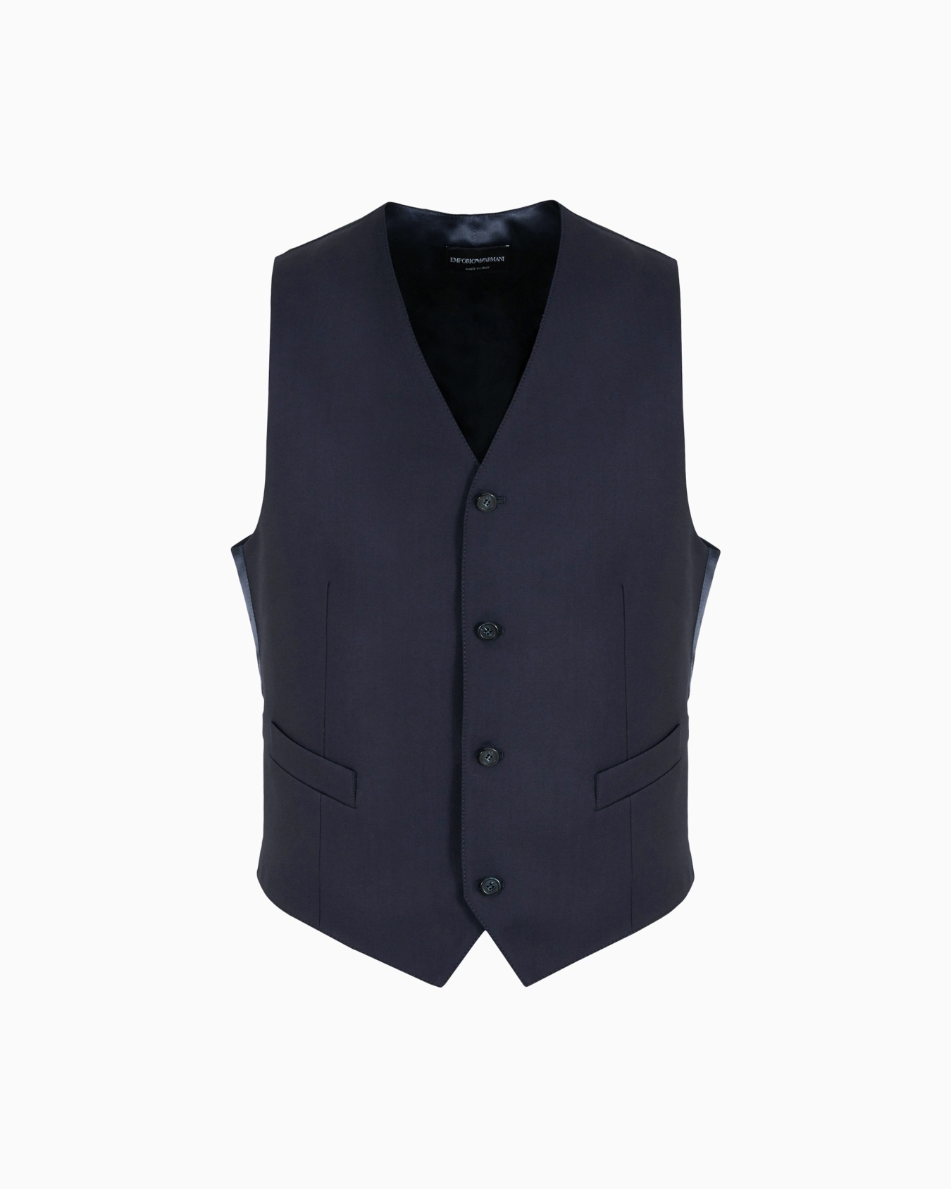 Single-breasted, worsted virgin-wool gilet Slide 0