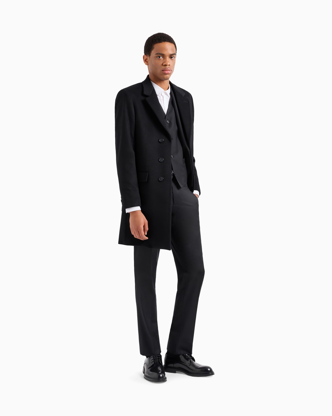 Coat with lapels in beaver cashmere Slide 1
