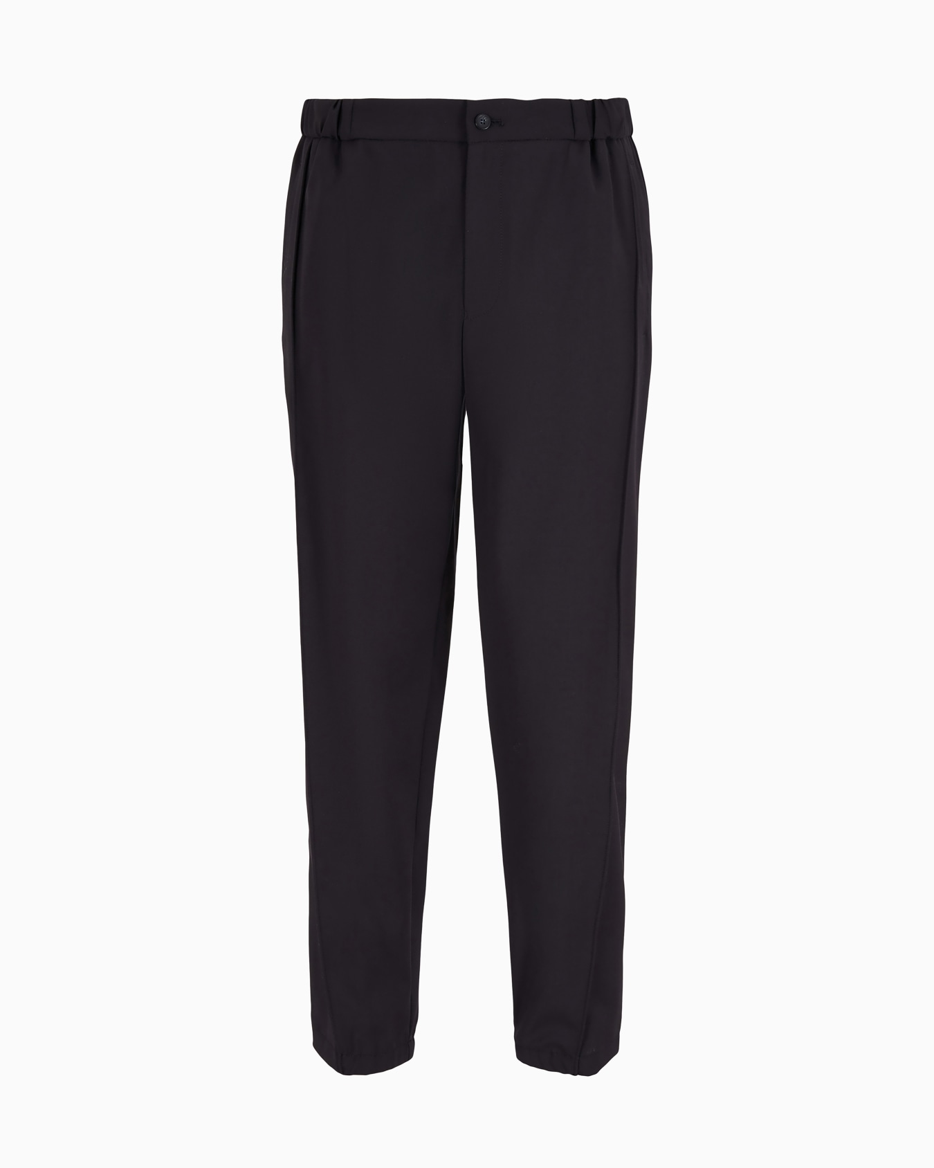 Natural stretch canvas trousers with elasticated cuffs Slide 0