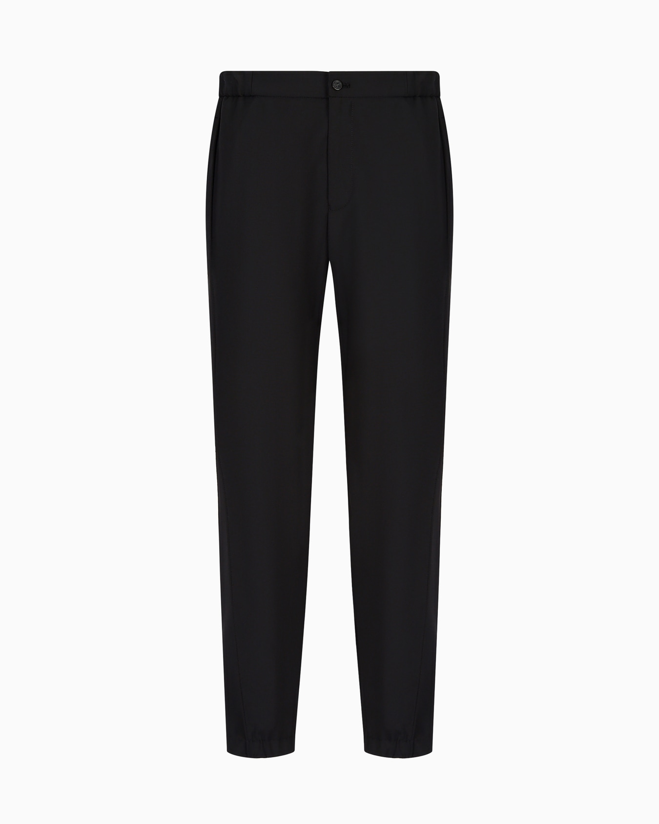 Natural stretch canvas trousers with elasticated cuffs Slide 0