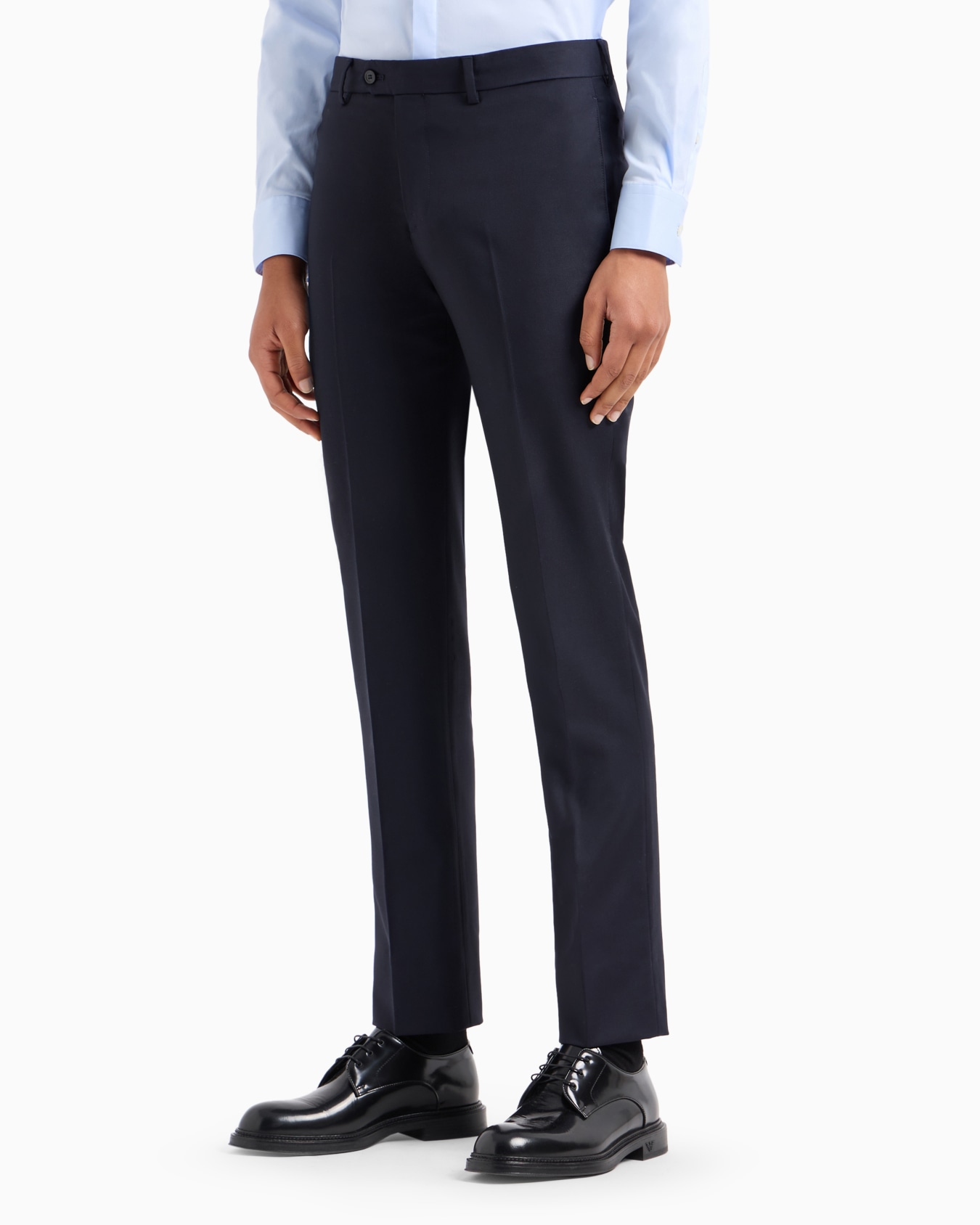 Worsted virgin-wool, creased trousers Slide 3