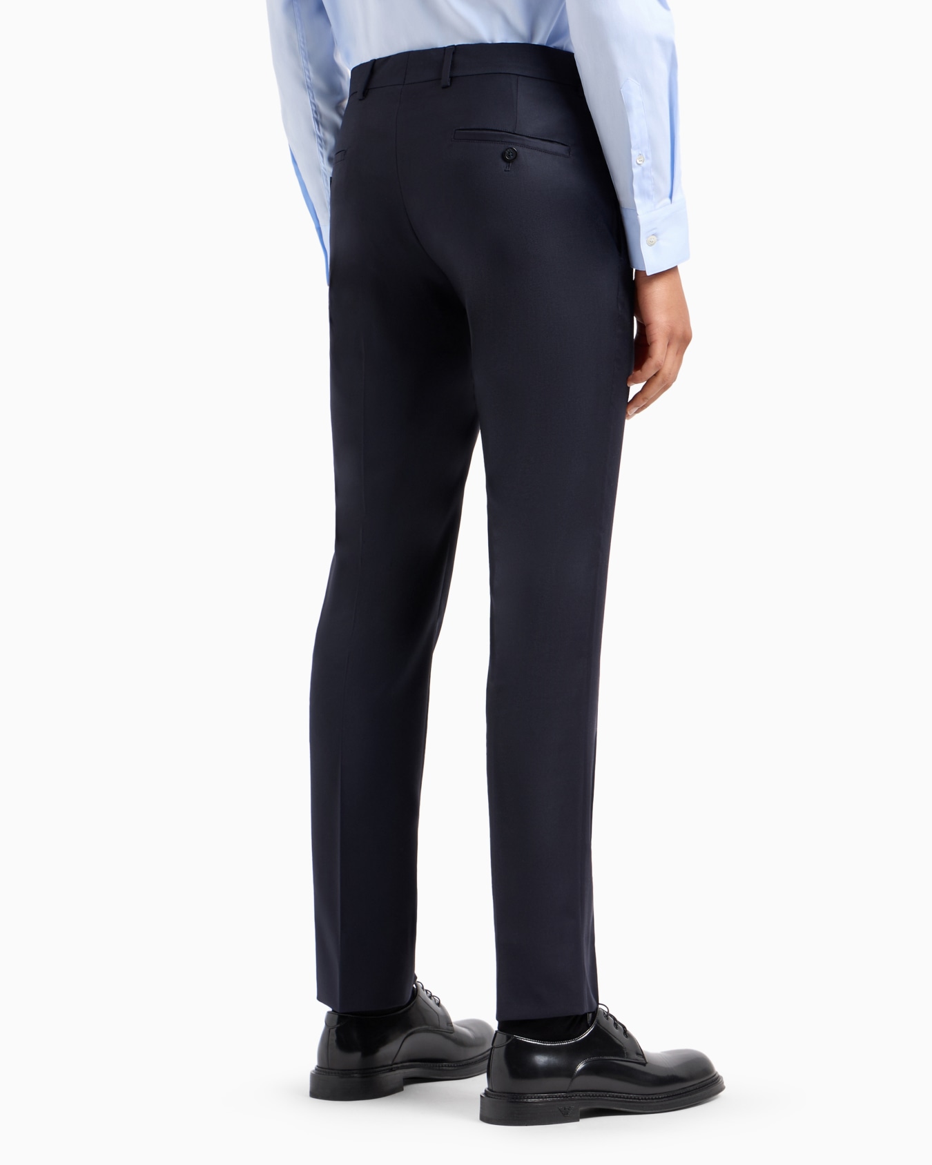 Worsted virgin-wool, creased trousers Slide 2