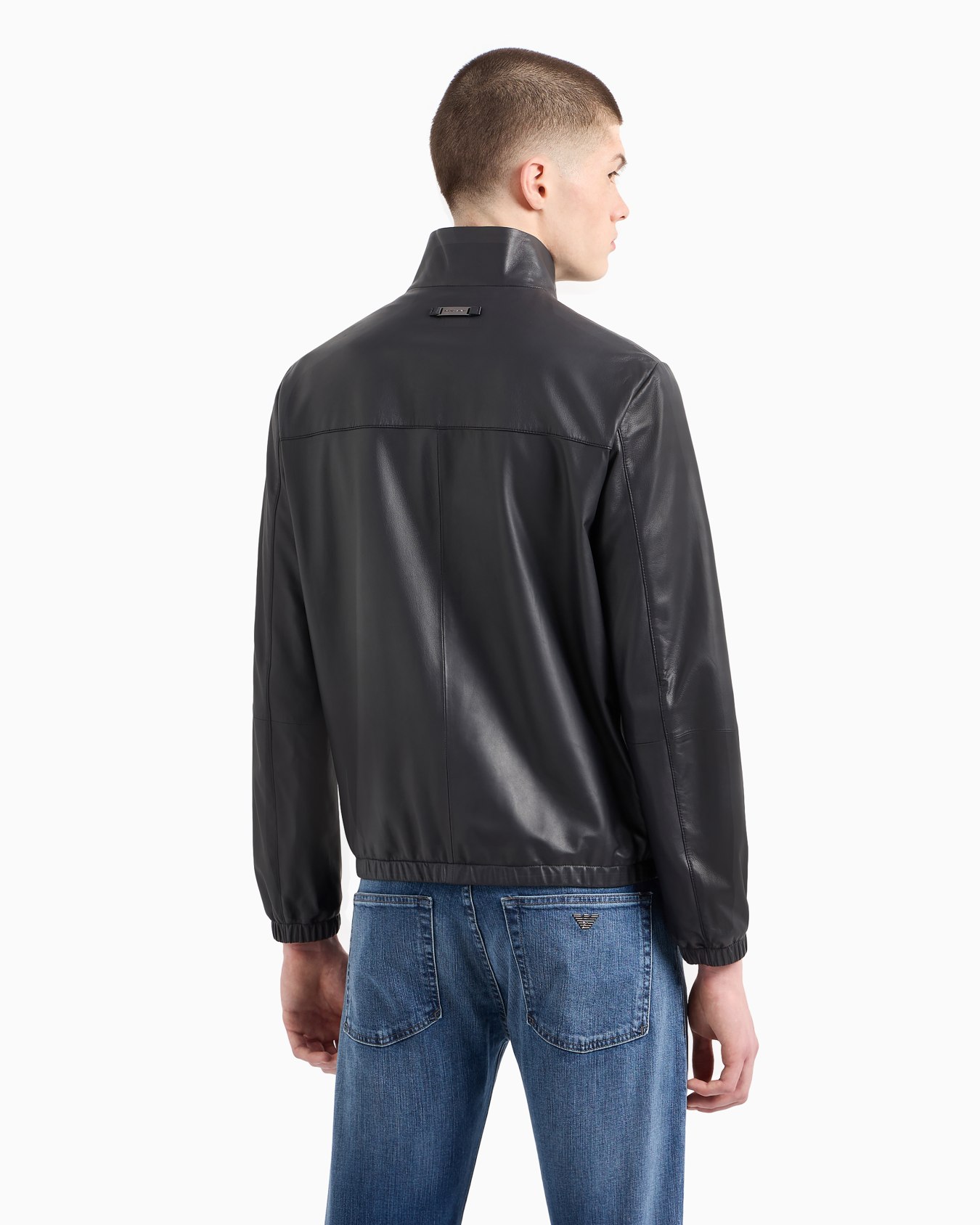 Blouson entièrement zippé en peau d’agneau semi-aniline Diapositive 2