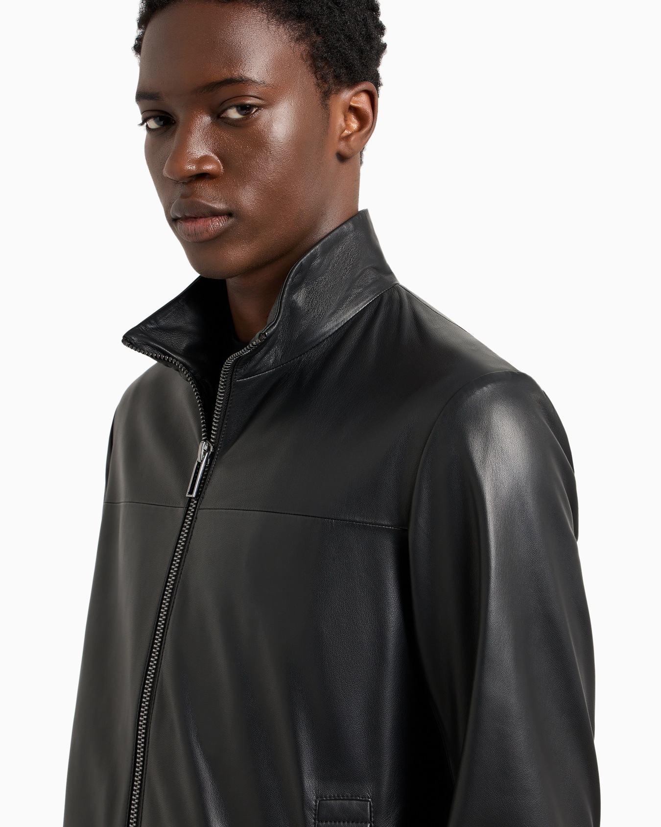 Semi-aniline nappa lambskin blouson with full-length zip Slide 4