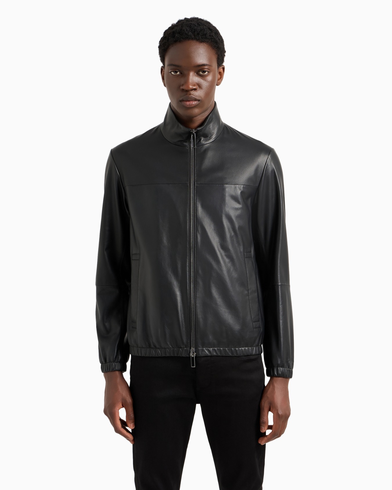 Semi-aniline nappa lambskin blouson with full-length zip Slide 3