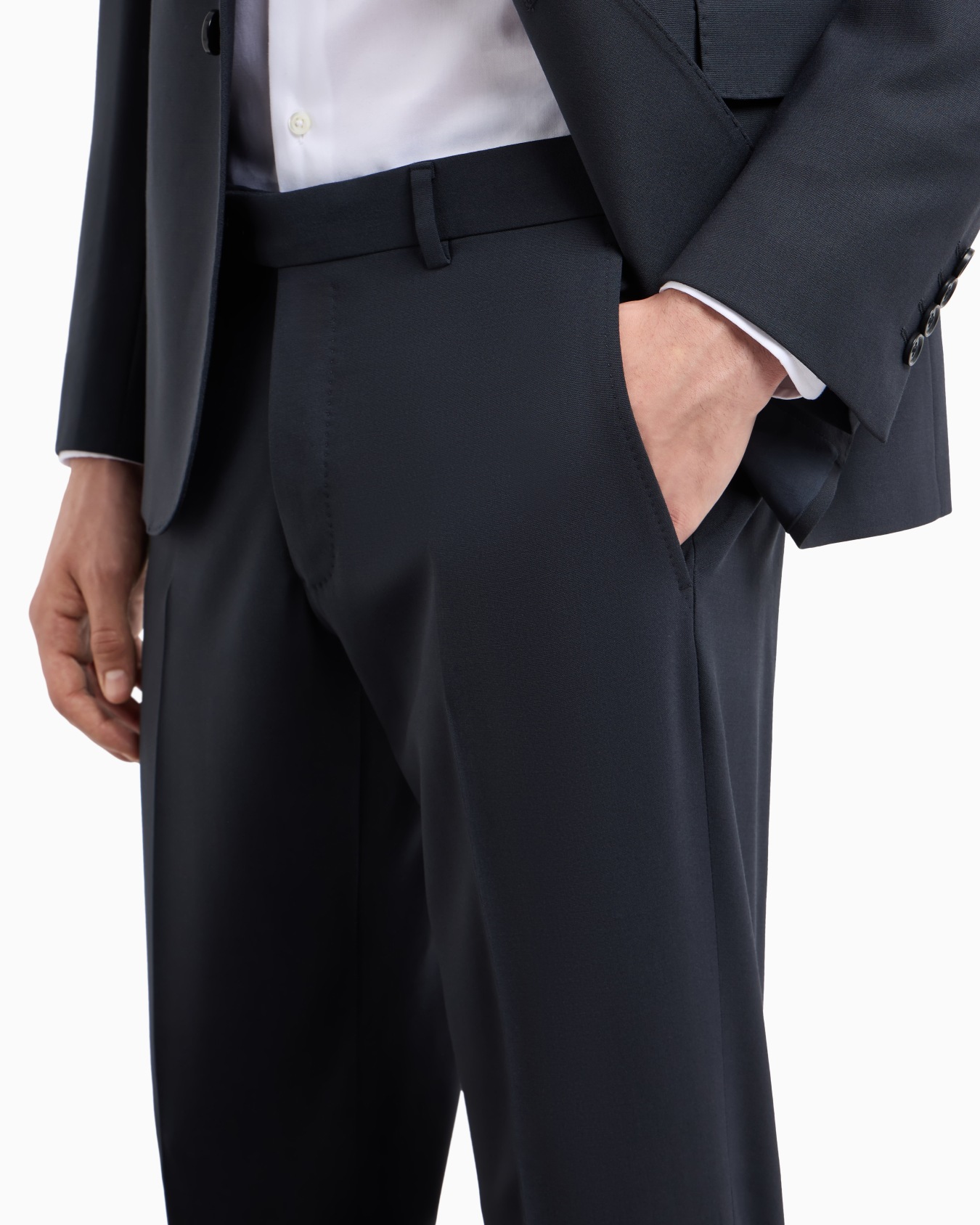 Single-breasted, slim-fit suit in brushed stretch light wool Slide 5