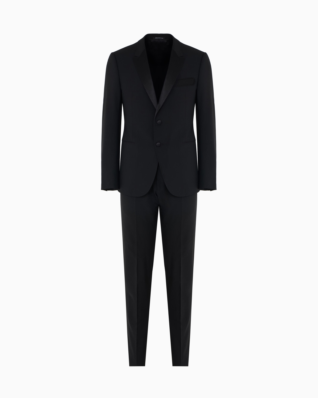 Slim-fit tuxedo in compact, two-way stretch canvas Slide 0