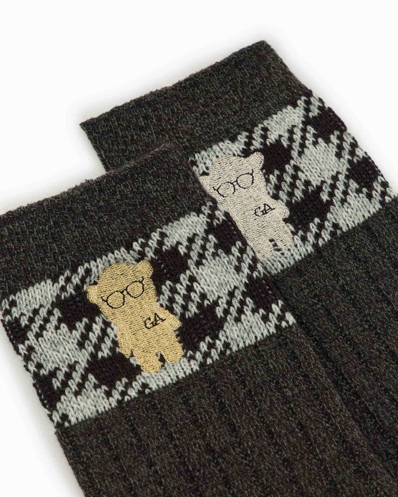 ロークルー丈刺繍マンガベアソックス スライドする 1