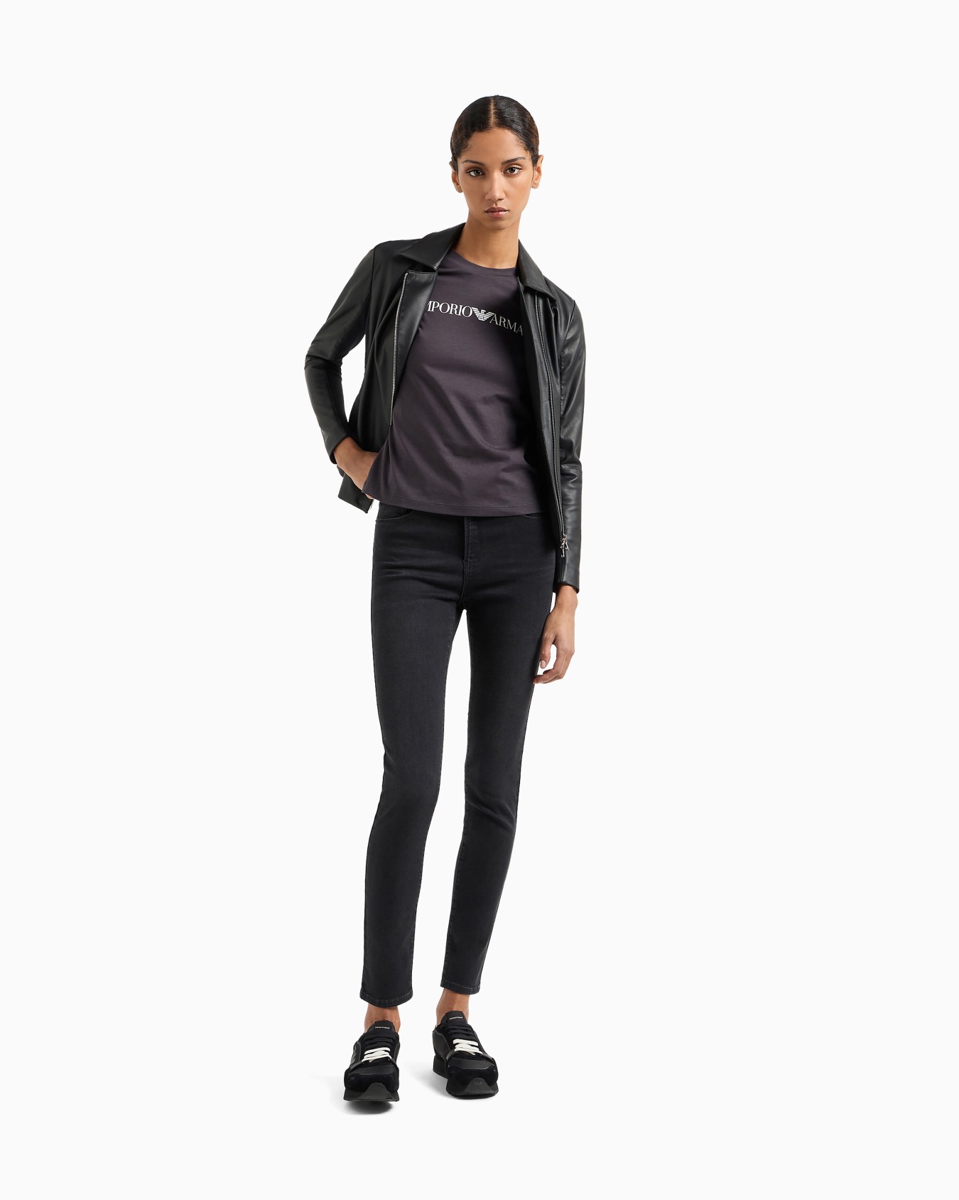 Chaqueta de napa de cordero semianilina con aplicaciones de punto Diapositiva 1