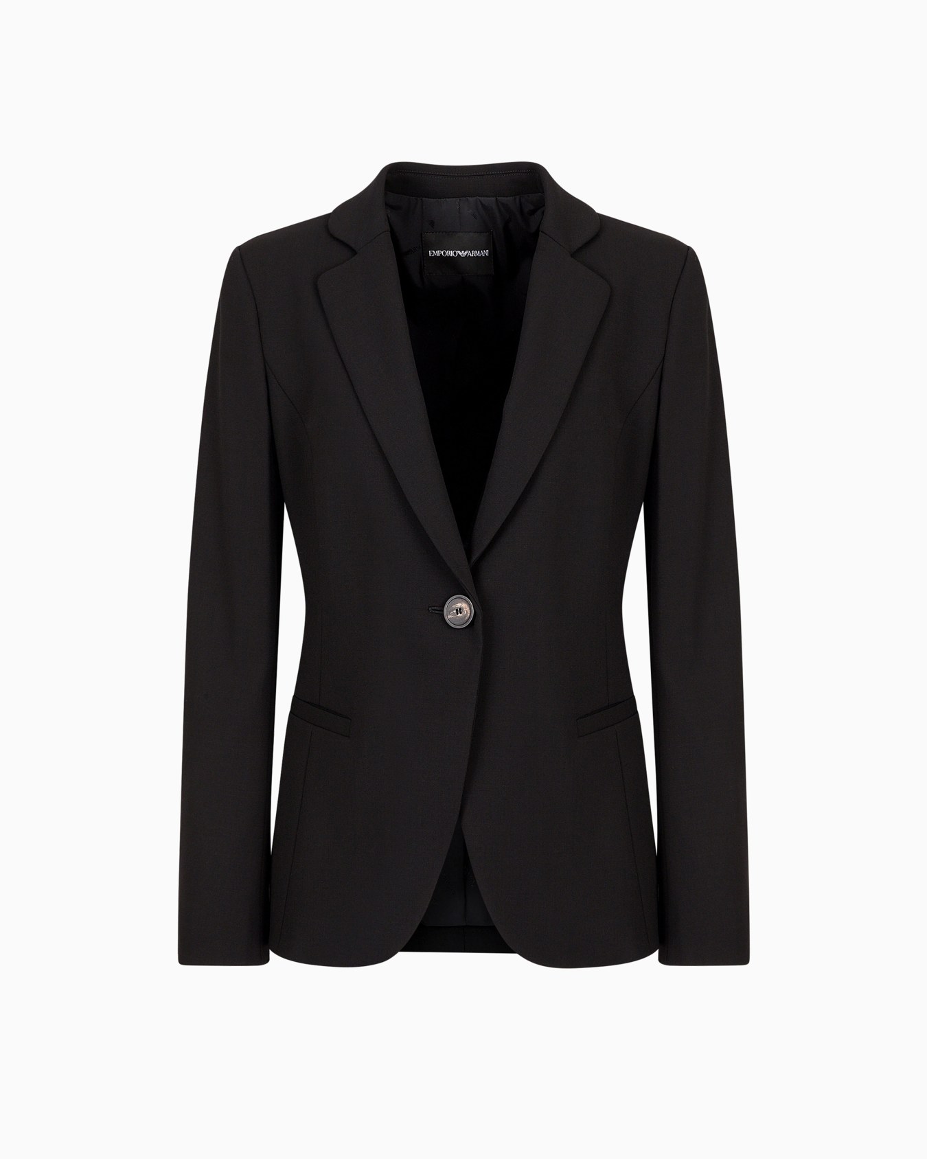 Chaqueta de abotonadura sencilla en grain de poudre de lana Diapositiva 0