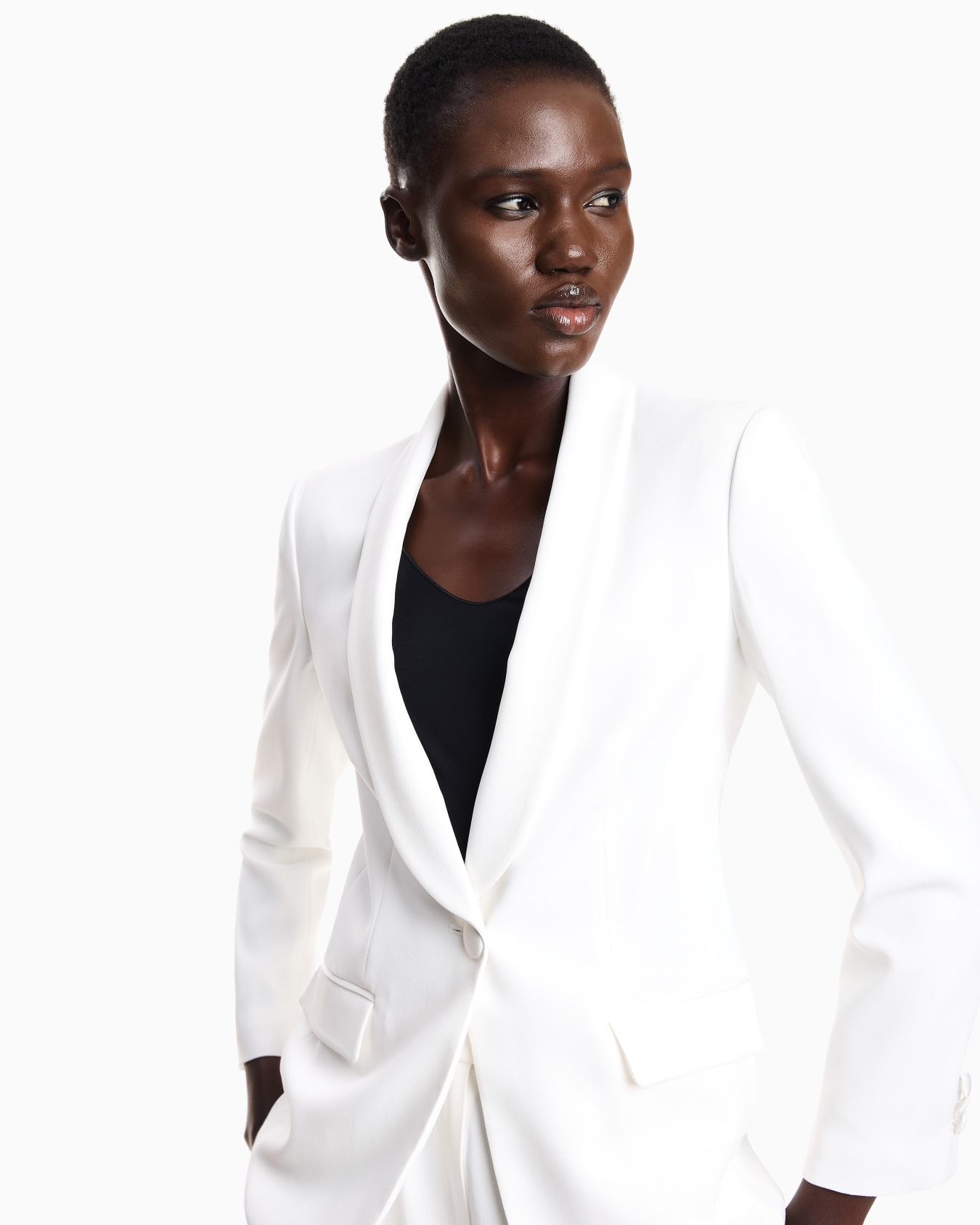 Blazer à simple boutonnage en envers satin Diapositive 4