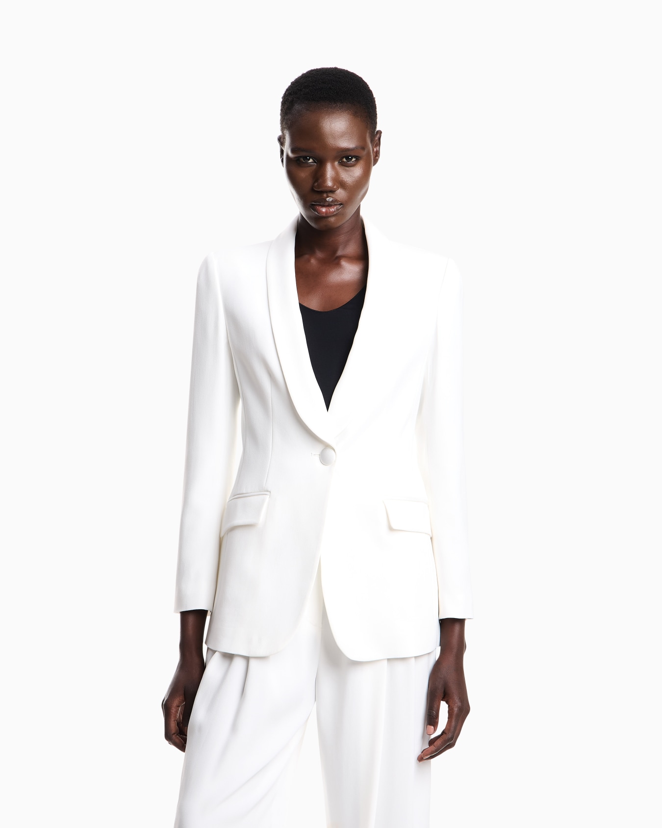 Blazer à simple boutonnage en envers satin Diapositive 3
