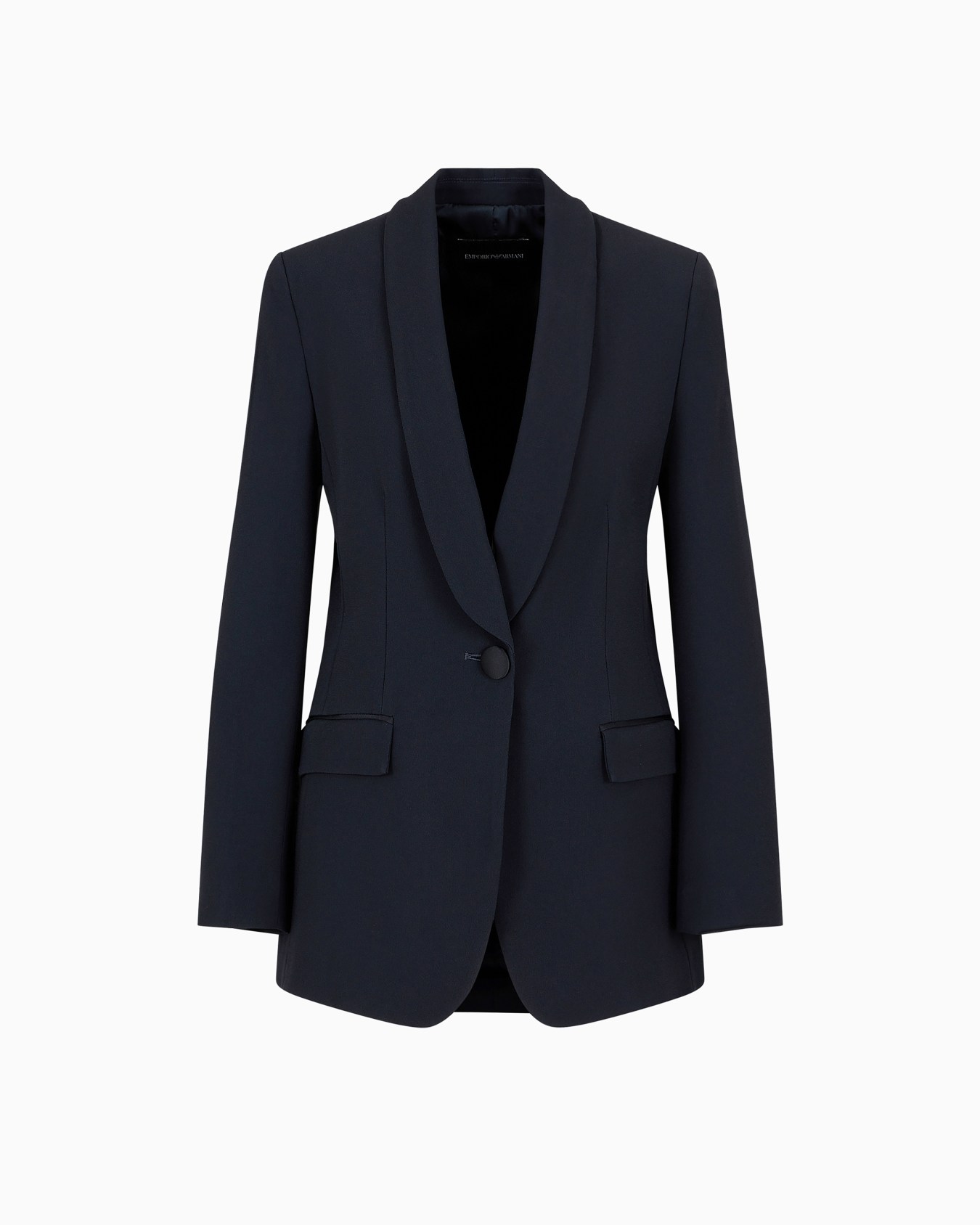 Single-breasted blazer in envers satin Slide 0