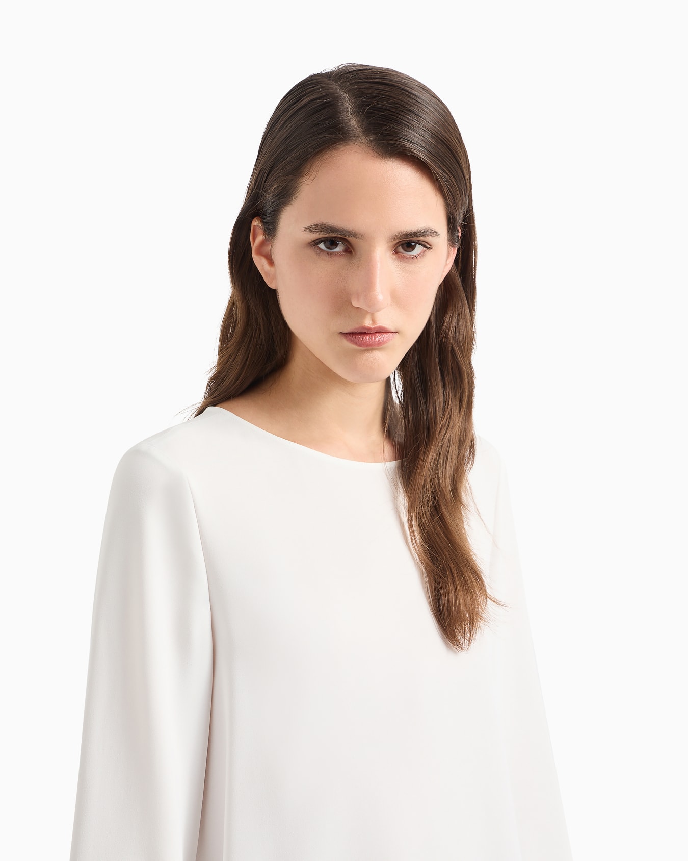 Blusa in envers satin con maniche 3/4 Slide 4