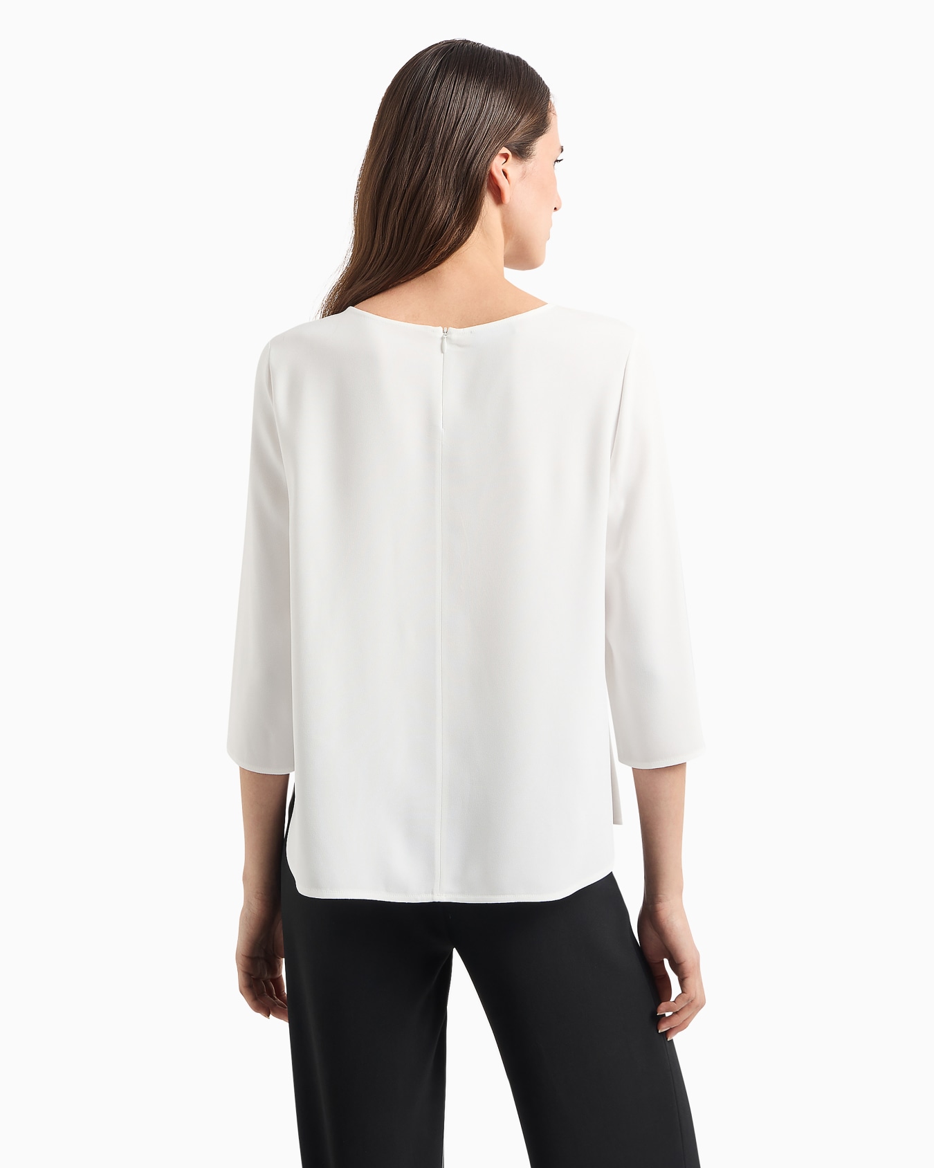 Blusa in envers satin con maniche 3/4 Slide 2