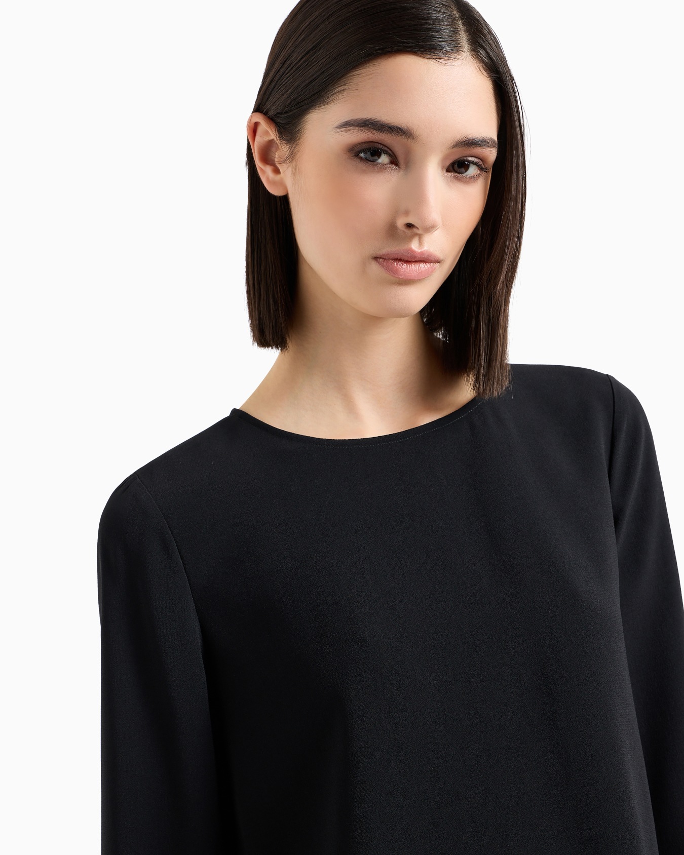 Blouse en envers satin à manches 3/4 Diapositive 4