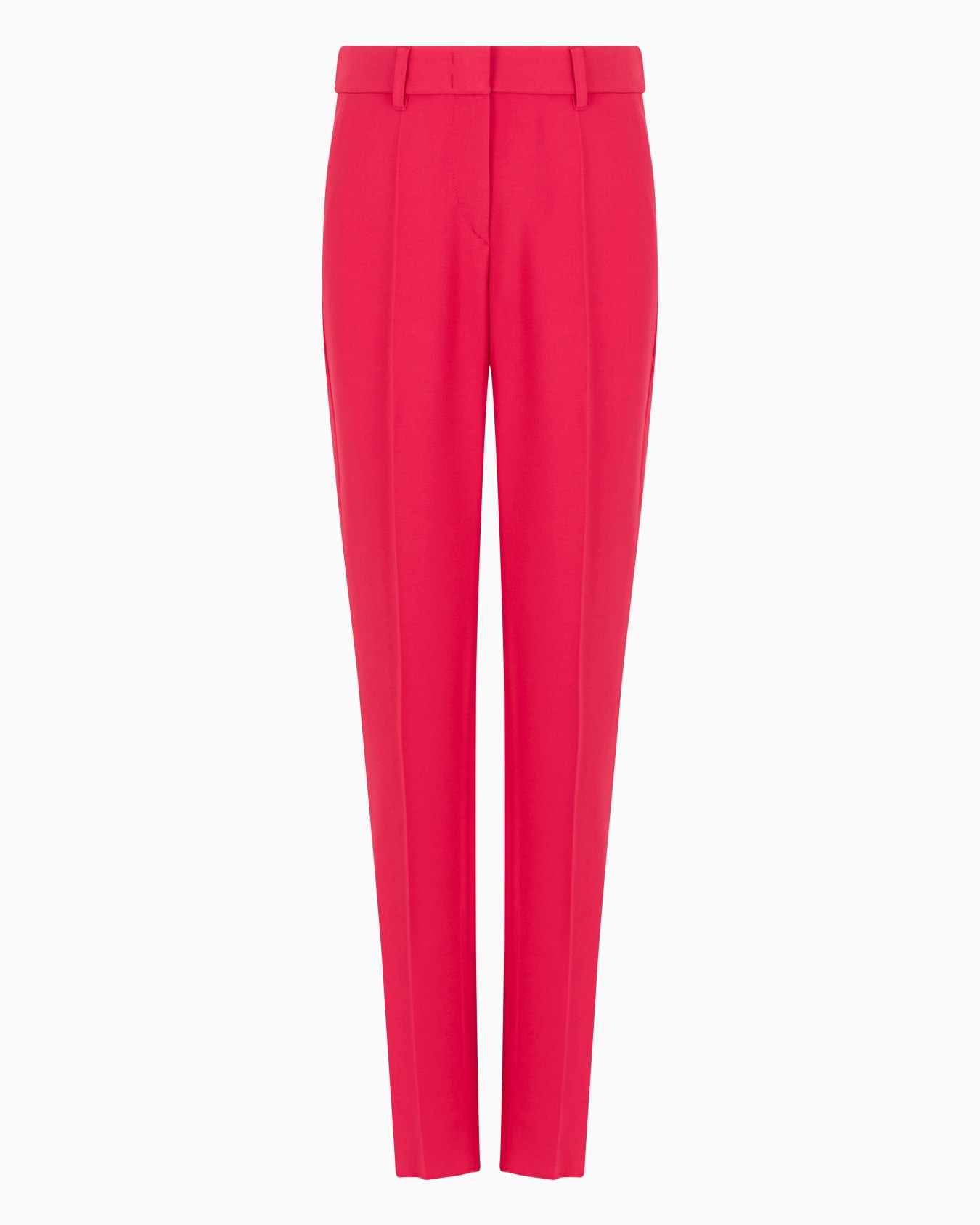 Cady crêpe trousers with belt loops and rib Slide 0