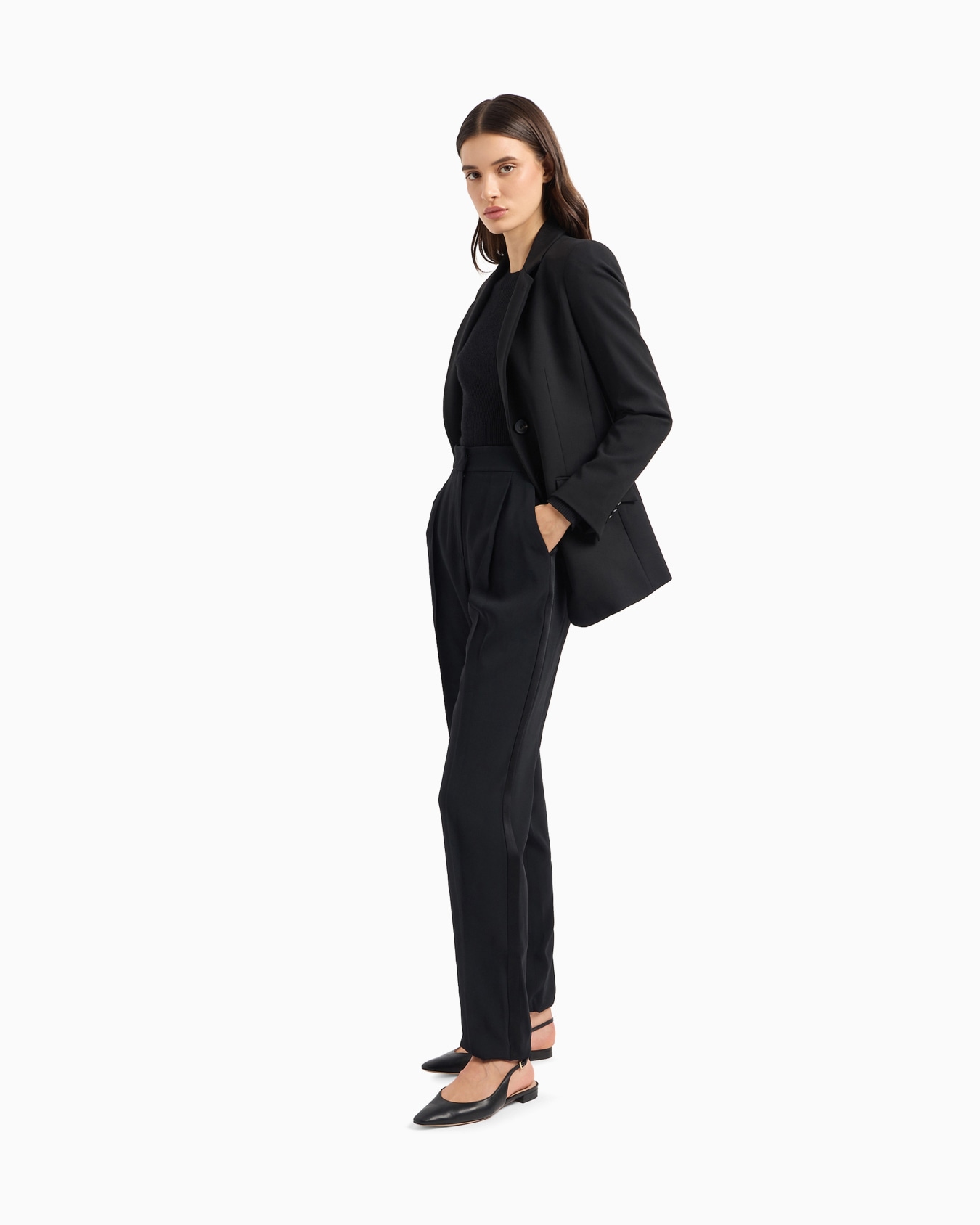 Pantalones con pinzas de envers satén Diapositiva 1