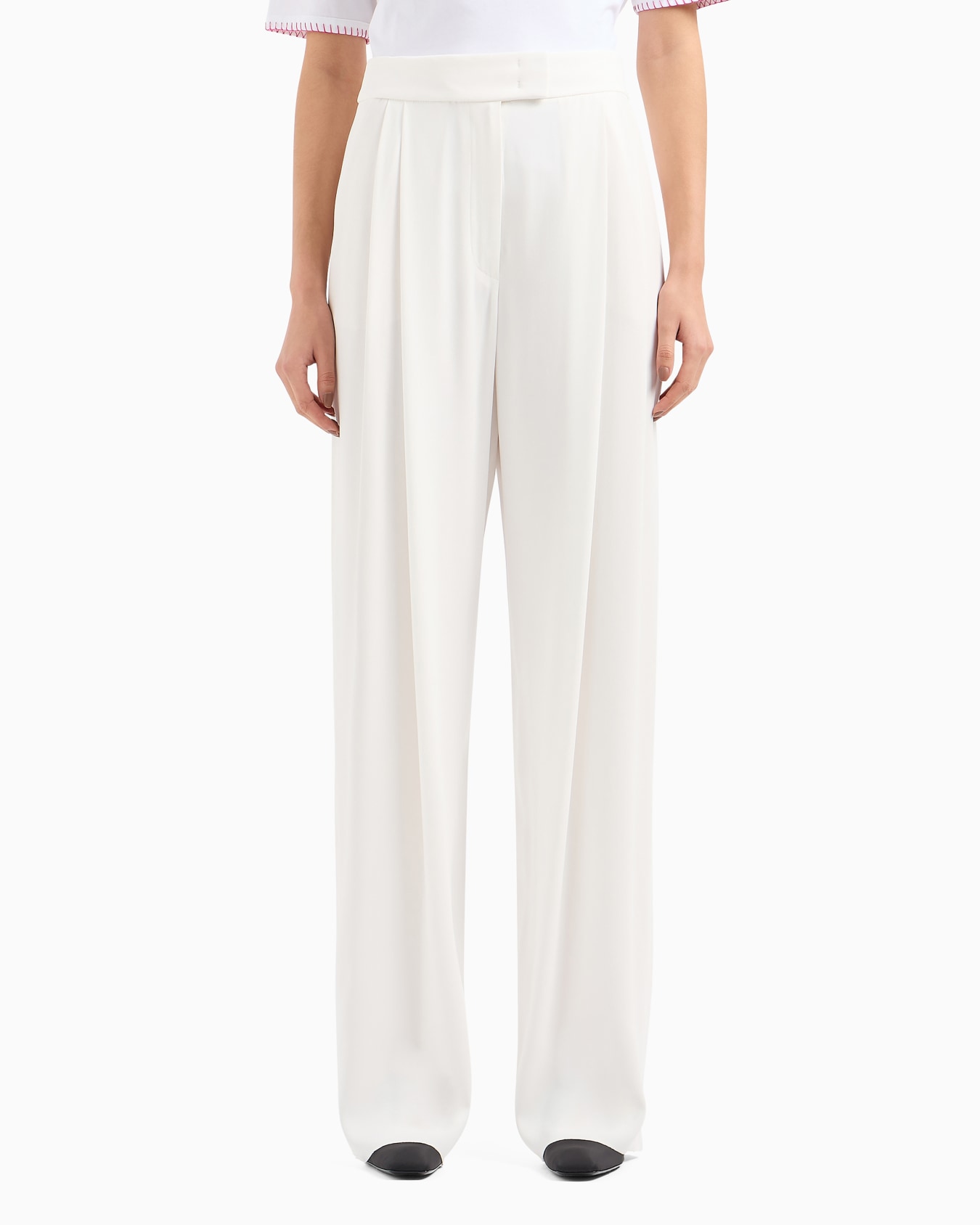 Envers-satin palazzo trousers with darts Slide 3
