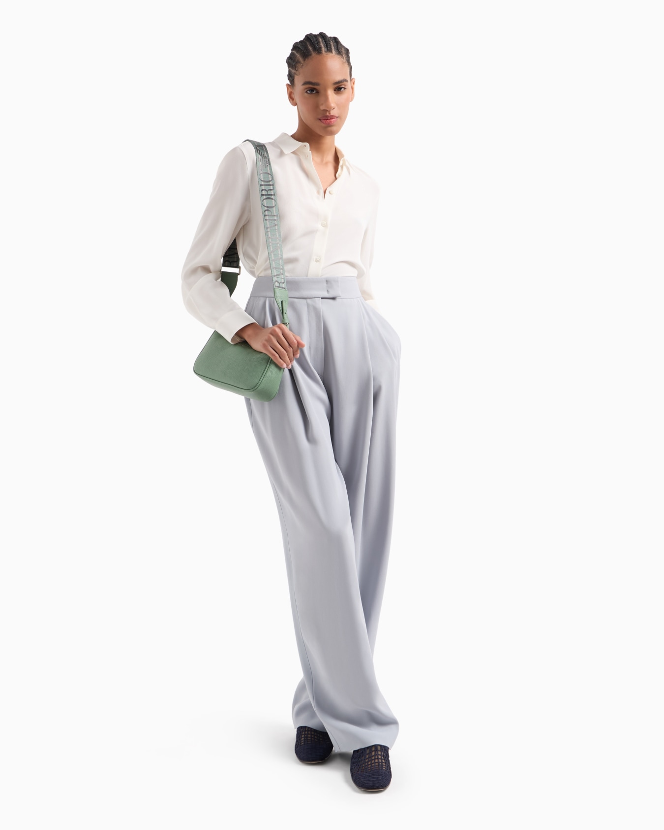 Pantalon palazzo à pinces en envers satin Diapositive 3