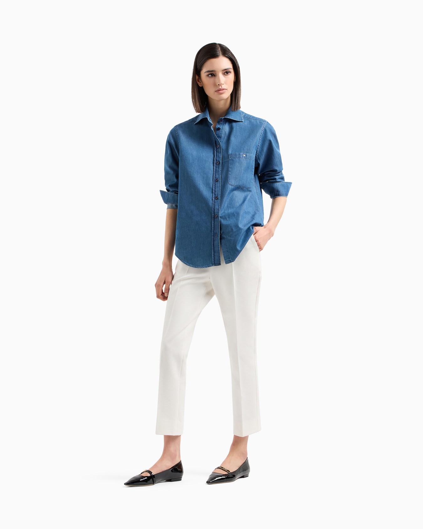 Pantalones 7/8 de gabardina elástica Diapositiva 1