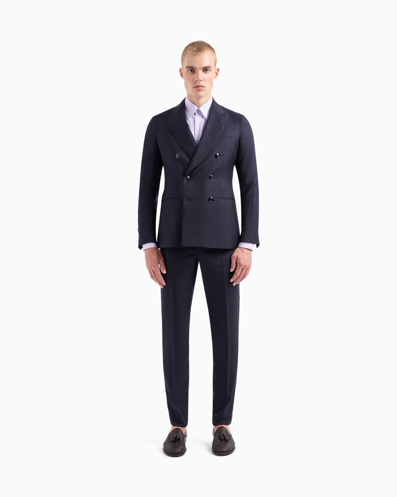 Napoli Line double-breasted cashmere and silk suit Slide 3