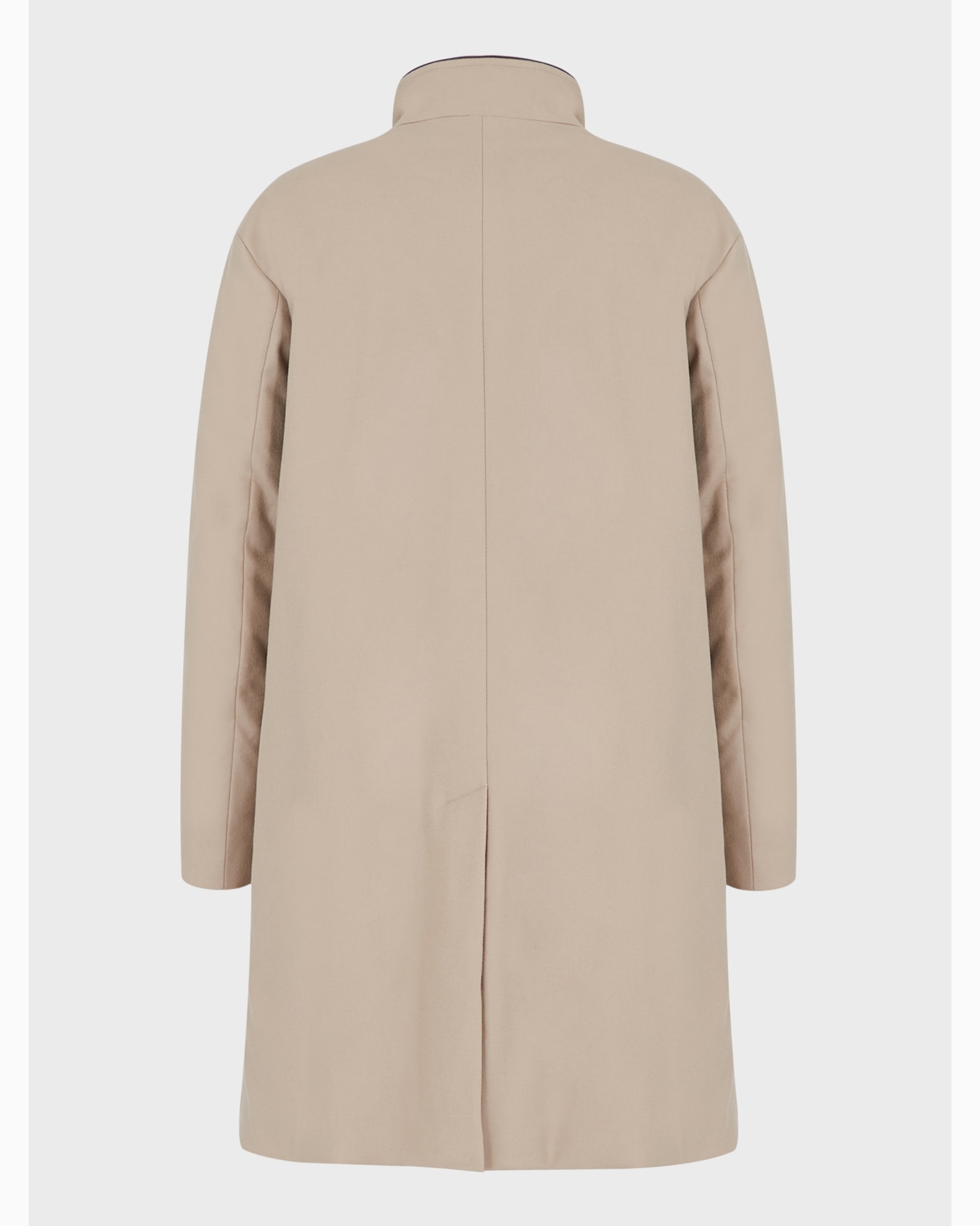 Cashmere coat with leather details Slide 2
