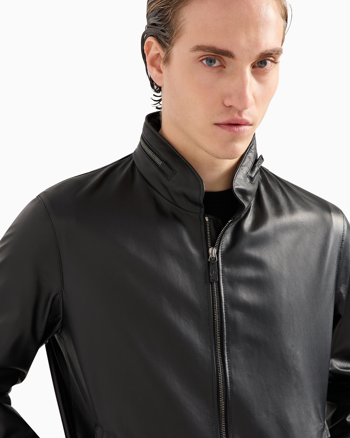 Nappa leather blouson with zip Slide 4