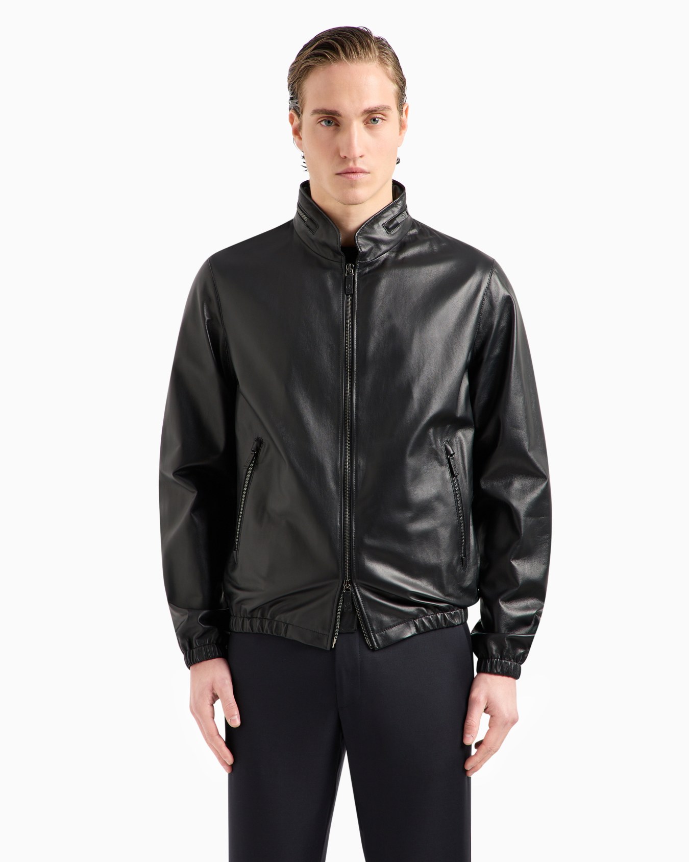 Nappa leather blouson with zip Slide 1