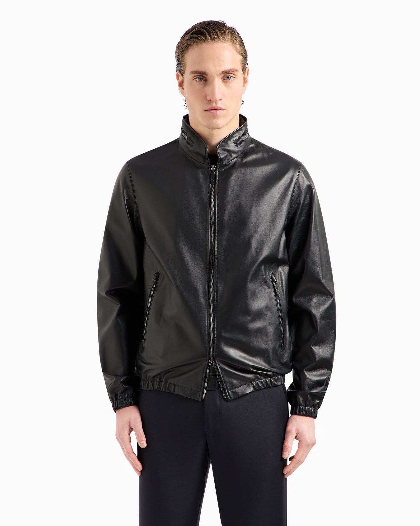 Nappa leather blouson with zip Slide 3