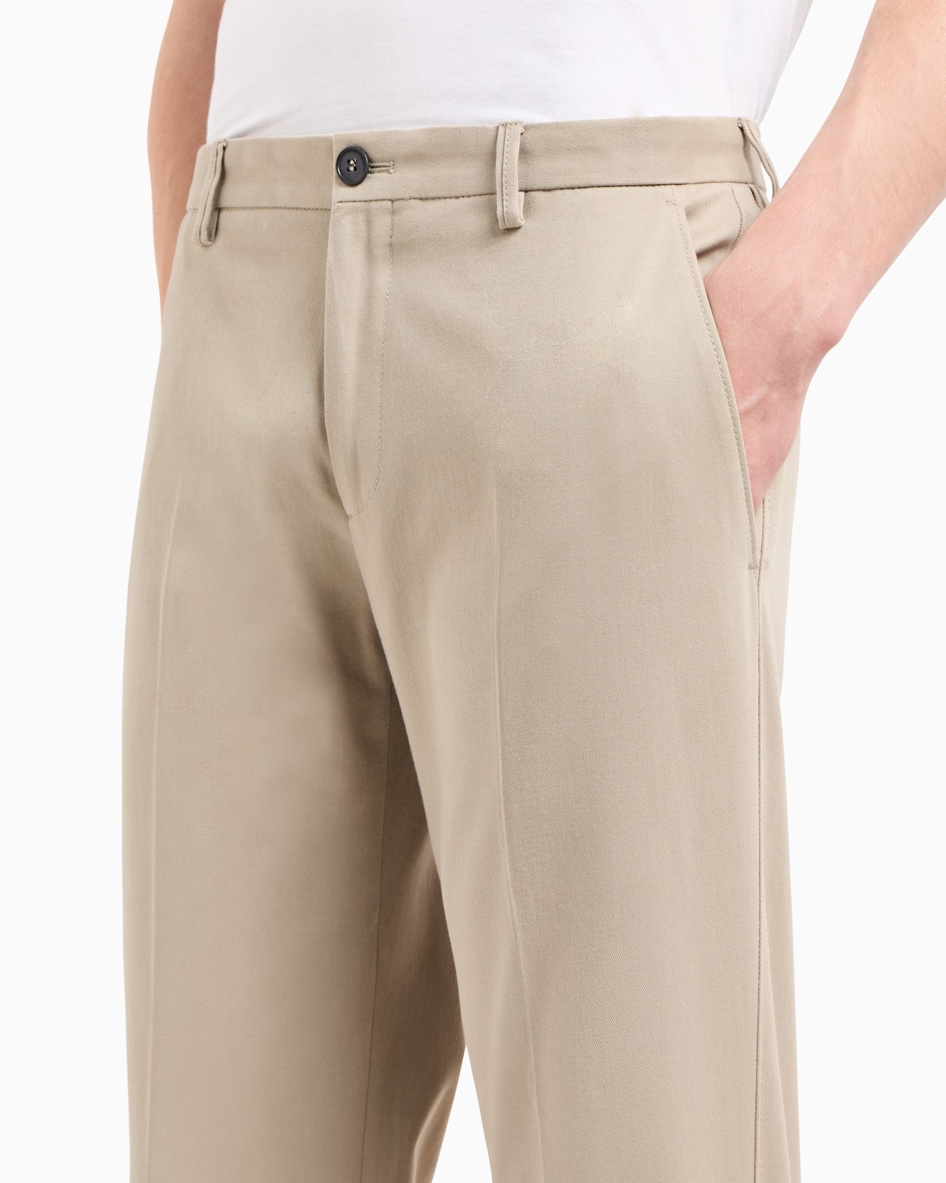 Stretch cashmere and cotton trousers Slide 4