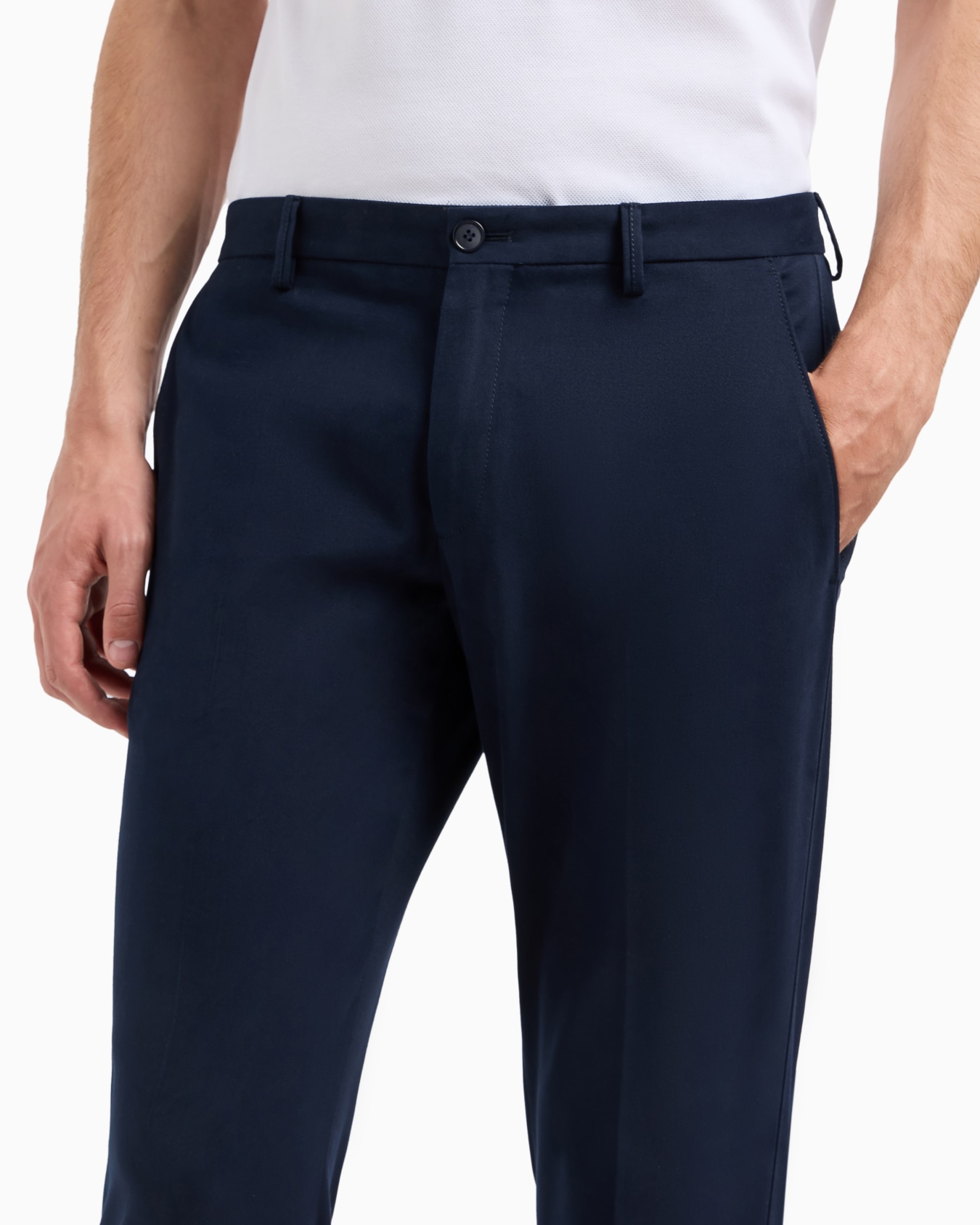 Stretch cashmere and cotton trousers Slide 4