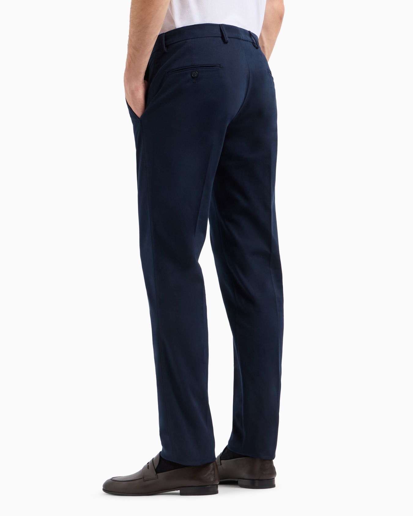 Stretch cashmere and cotton trousers Slide 2
