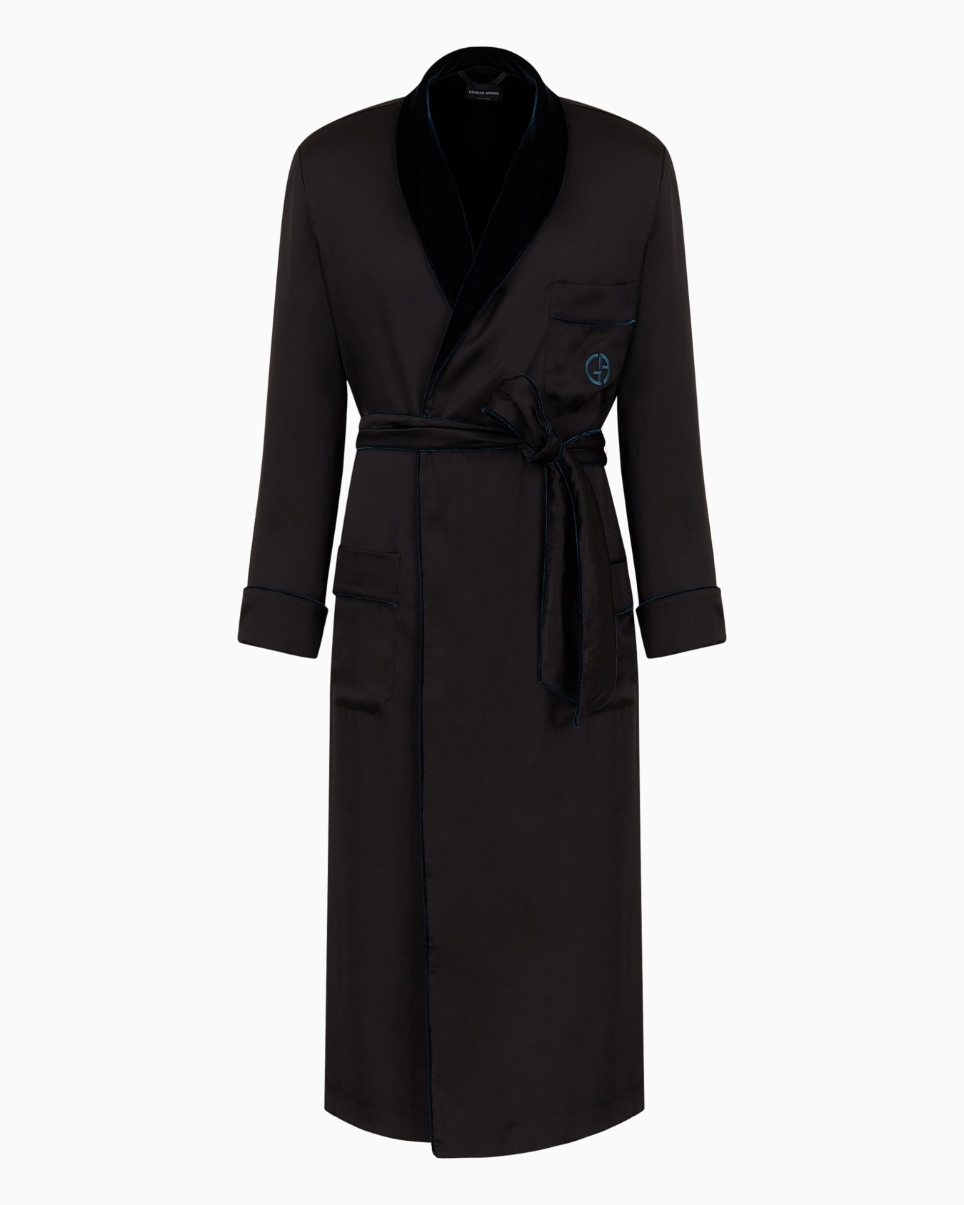 Monogrammed silk dressing gown Slide 0